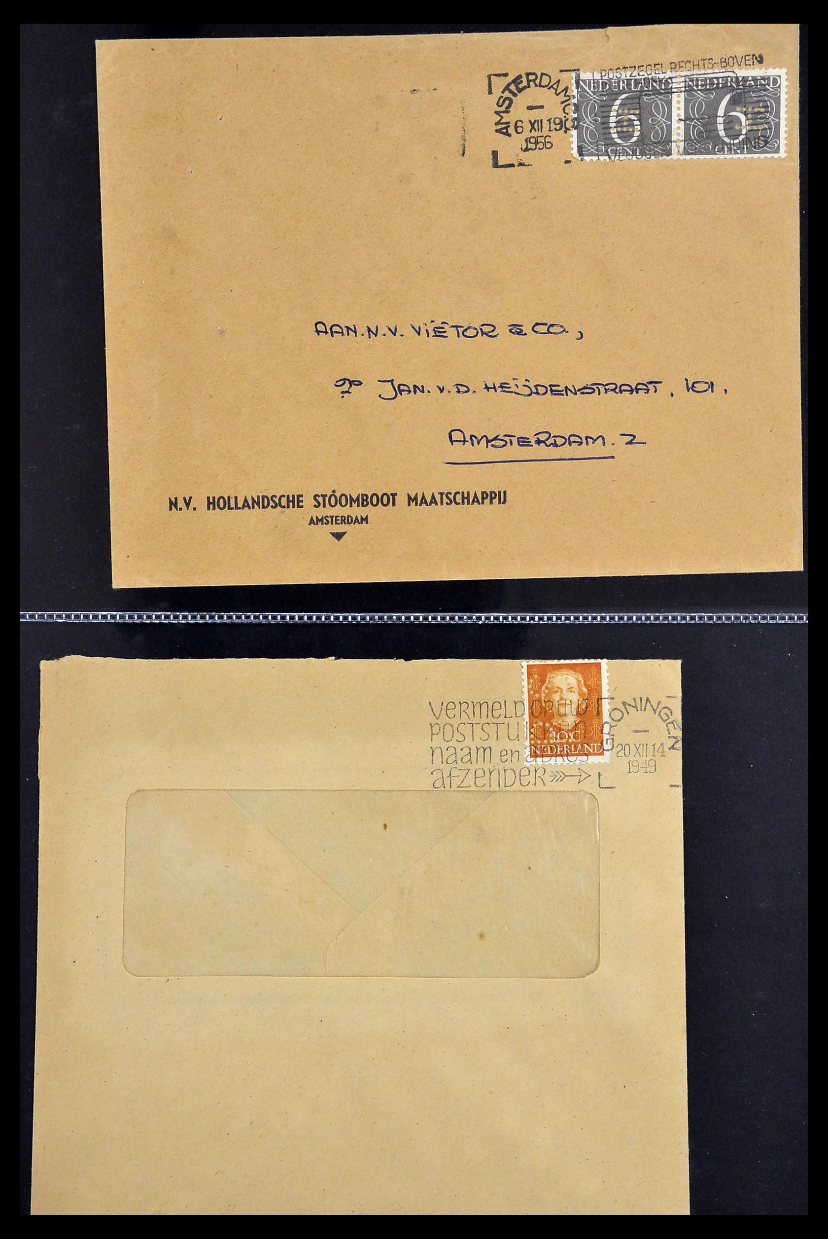 34390 638 - Postzegelverzameling 34390 Nederland firmaperforaties 1872-1965.