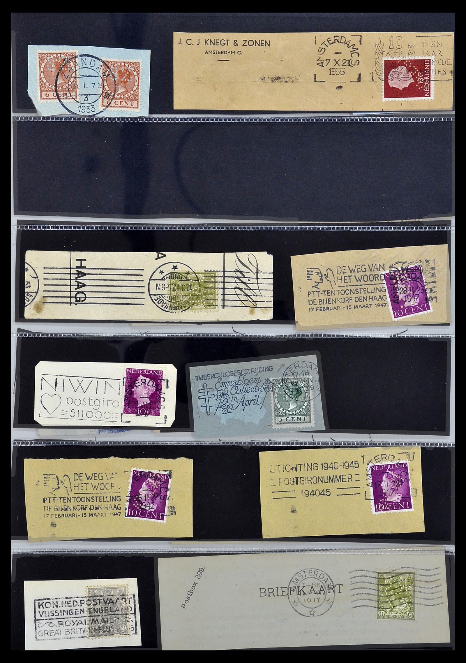 34390 646 - Stamp Collection 34390 Netherlands perfins 1872-1965.