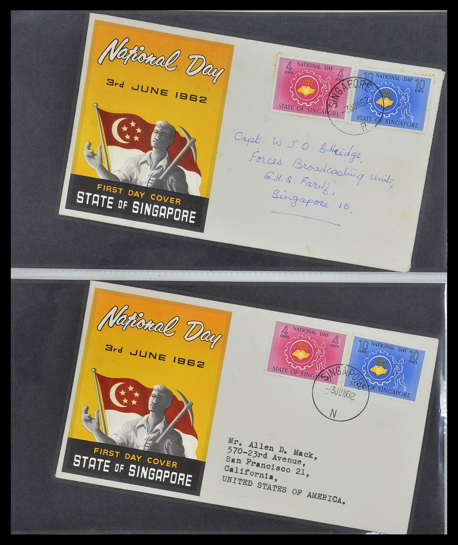 34394 005 - Postzegelverzameling 34394 Singapore FDC's 1948-2015!
