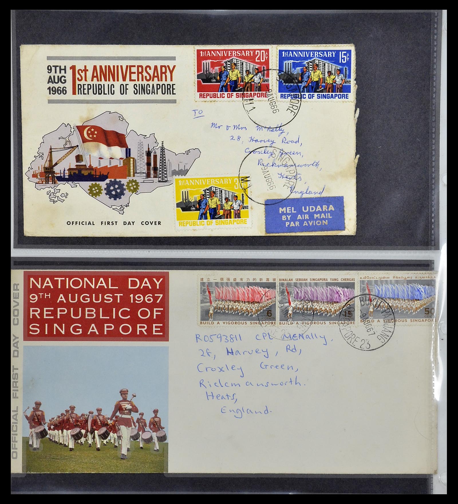 34394 012 - Postzegelverzameling 34394 Singapore FDC's 1948-2015!