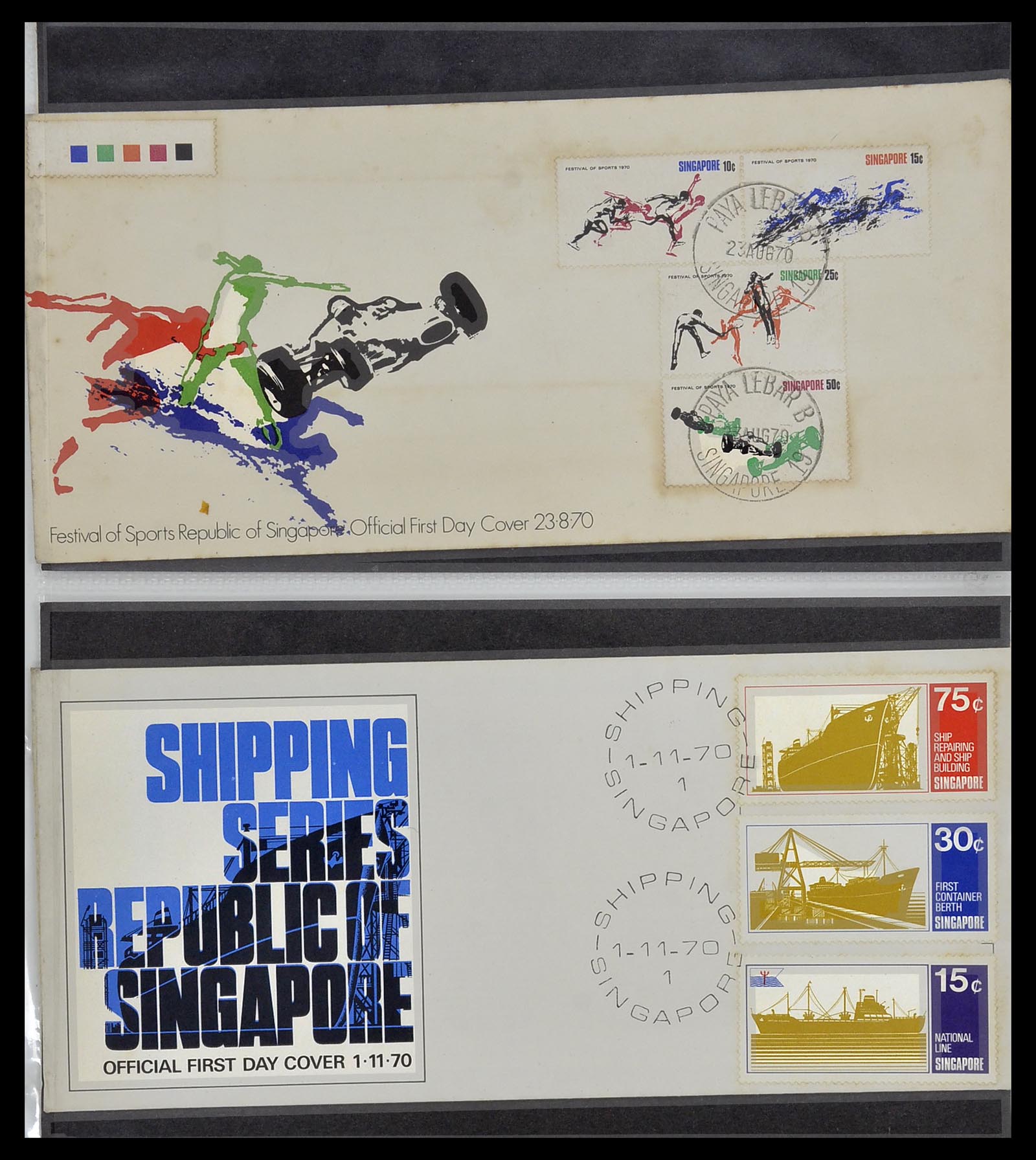 34394 022 - Postzegelverzameling 34394 Singapore FDC's 1948-2015!