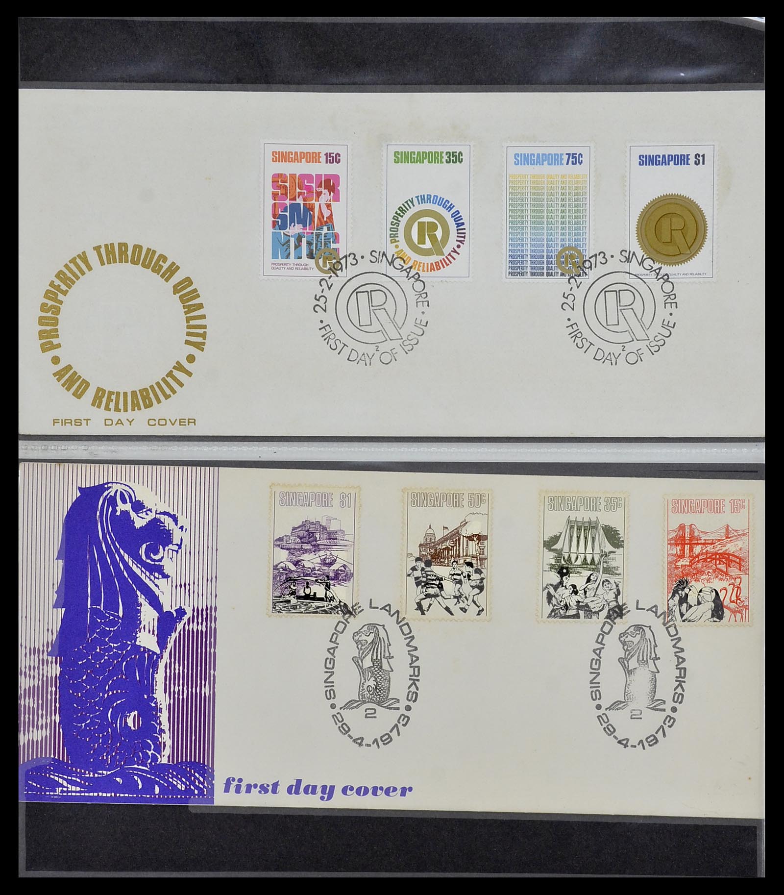 34394 035 - Postzegelverzameling 34394 Singapore FDC's 1948-2015!