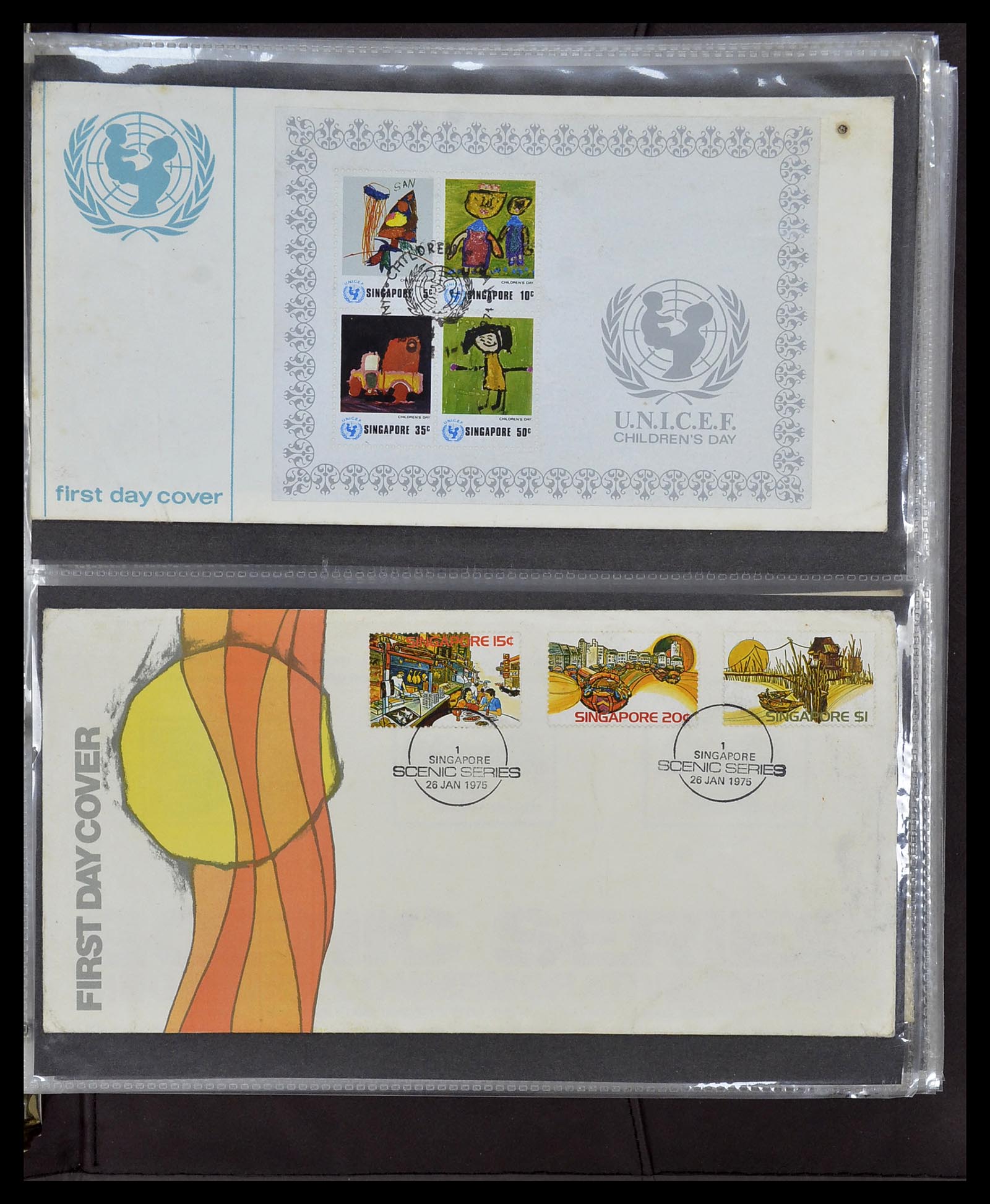 34394 044 - Postzegelverzameling 34394 Singapore FDC's 1948-2015!