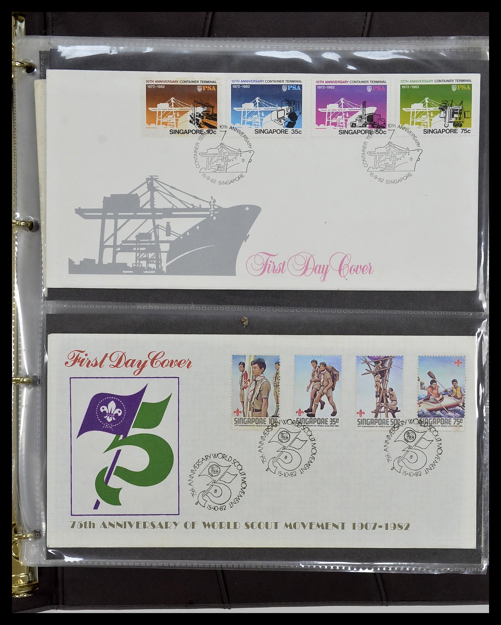34394 084 - Postzegelverzameling 34394 Singapore FDC's 1948-2015!