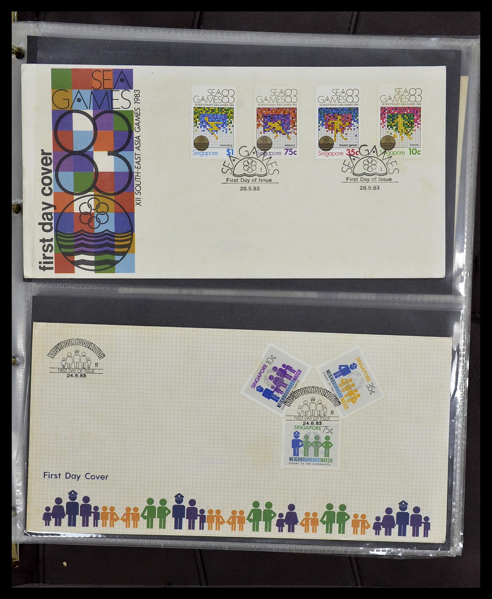 34394 086 - Postzegelverzameling 34394 Singapore FDC's 1948-2015!