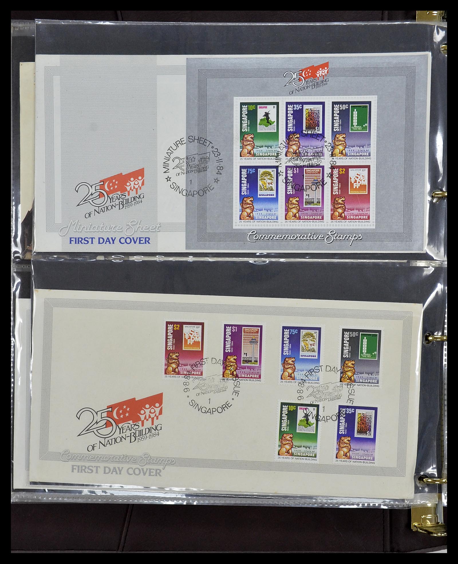 34394 094 - Postzegelverzameling 34394 Singapore FDC's 1948-2015!