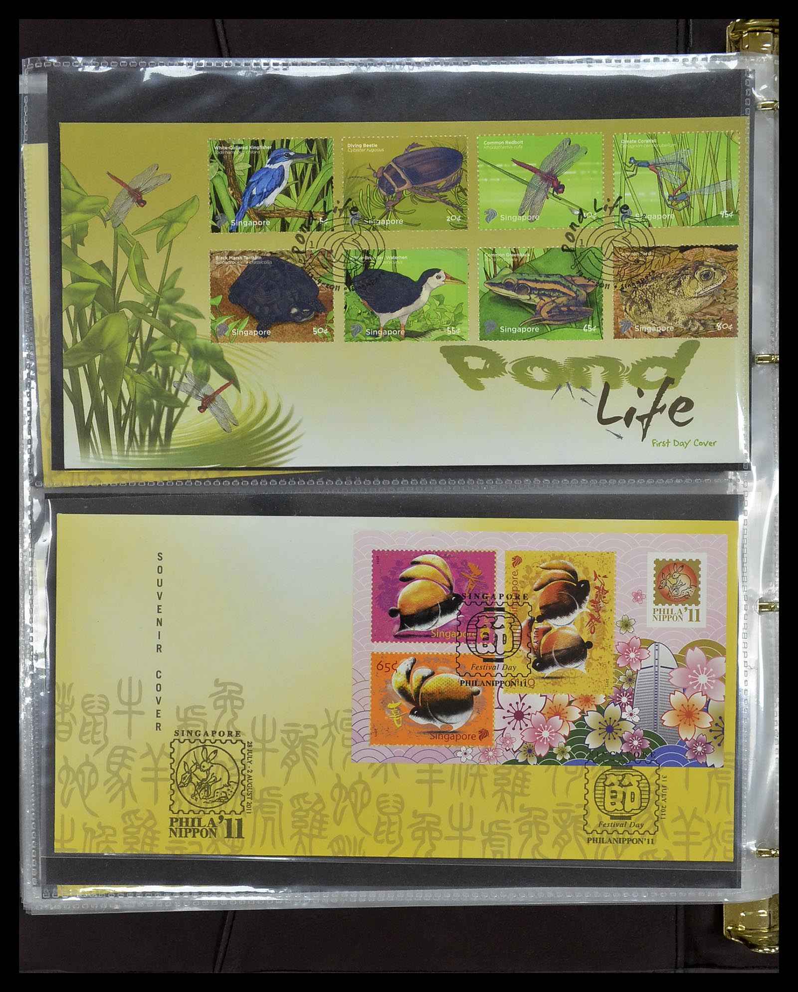 34394 388 - Postzegelverzameling 34394 Singapore FDC's 1948-2015!