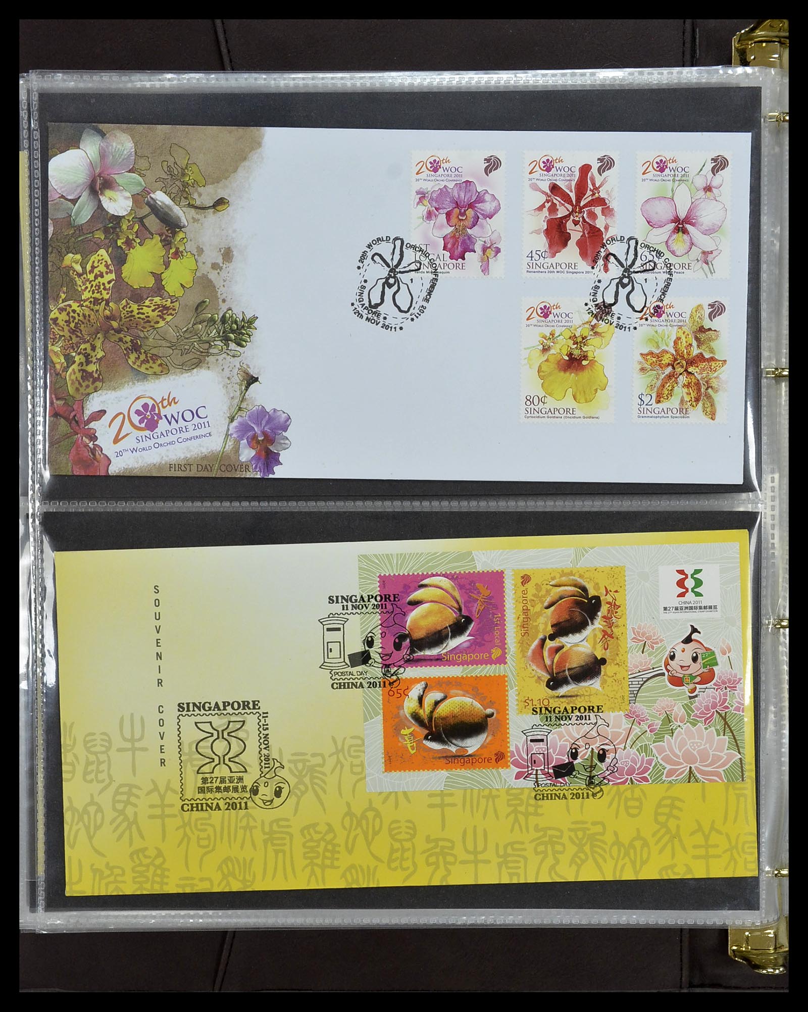 34394 392 - Postzegelverzameling 34394 Singapore FDC's 1948-2015!
