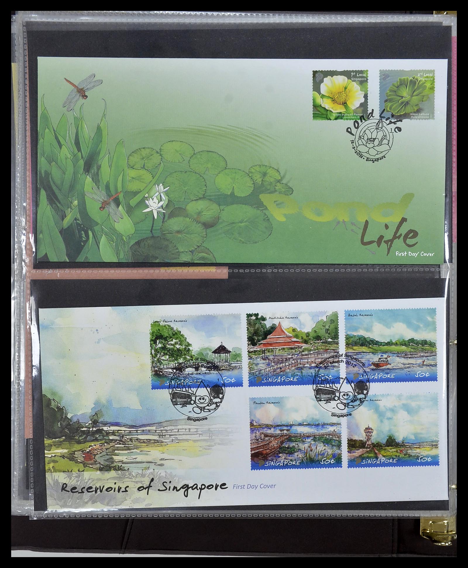 34394 398 - Postzegelverzameling 34394 Singapore FDC's 1948-2015!