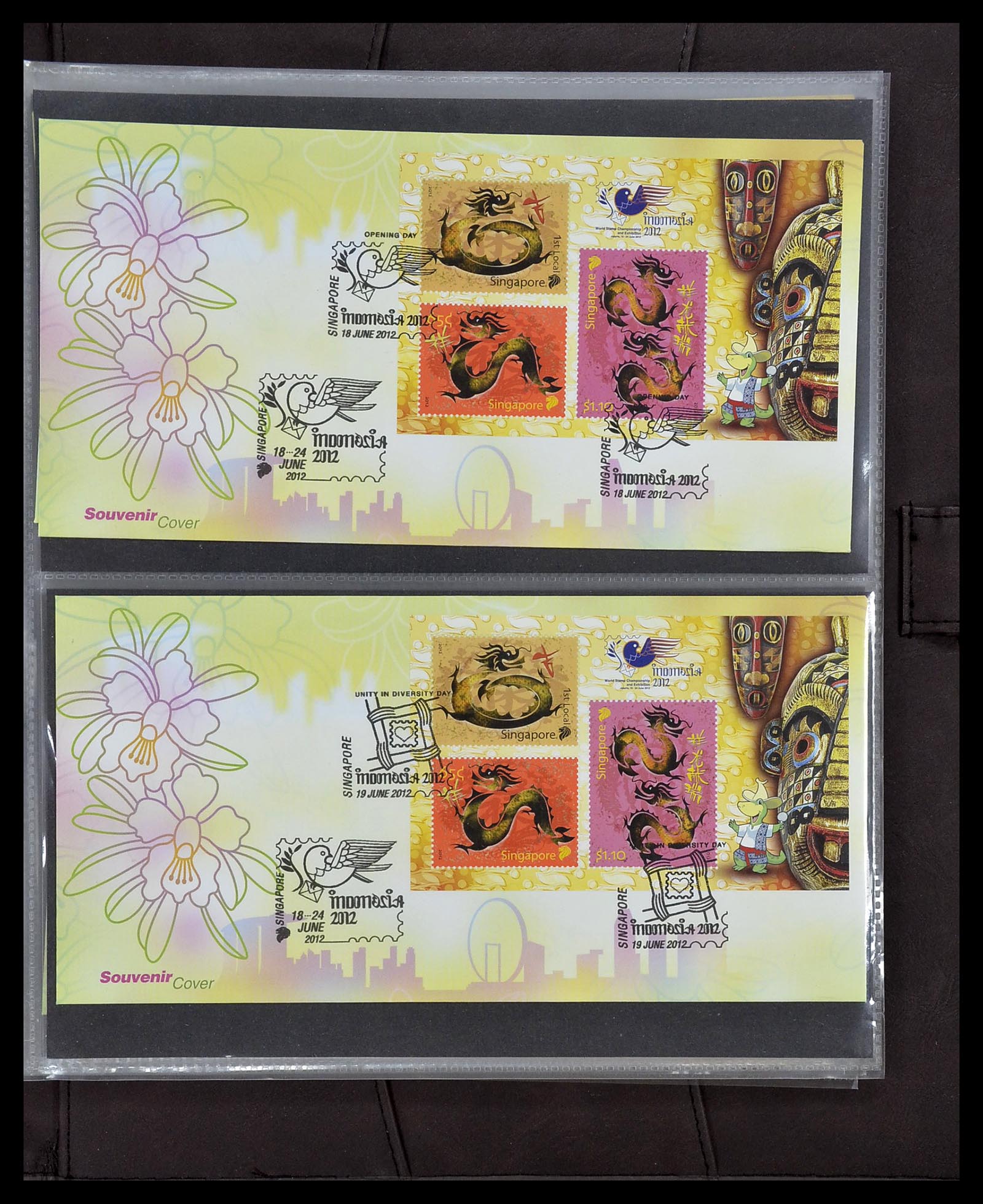 34394 401 - Postzegelverzameling 34394 Singapore FDC's 1948-2015!