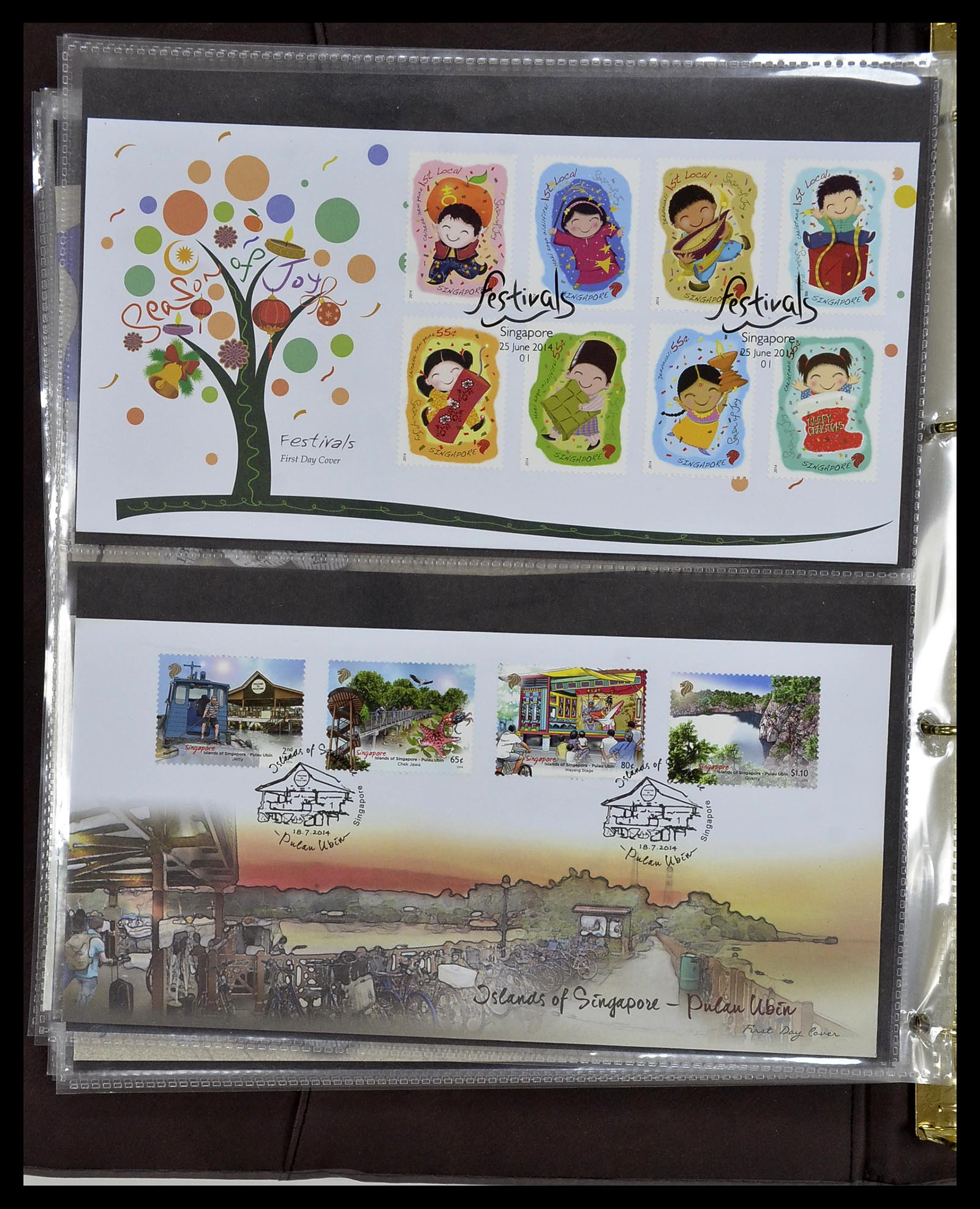 34394 423 - Postzegelverzameling 34394 Singapore FDC's 1948-2015!