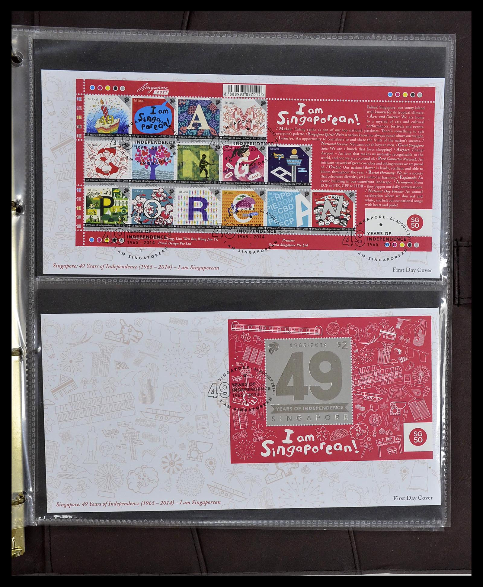 34394 424 - Postzegelverzameling 34394 Singapore FDC's 1948-2015!