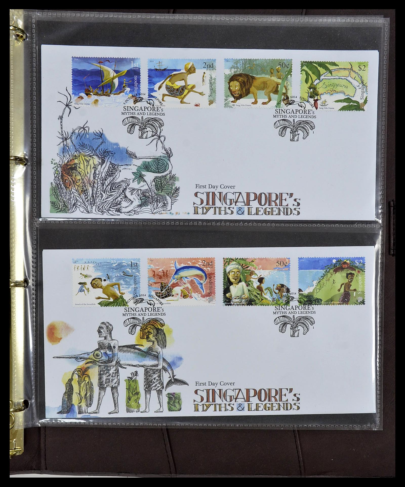 34394 426 - Postzegelverzameling 34394 Singapore FDC's 1948-2015!