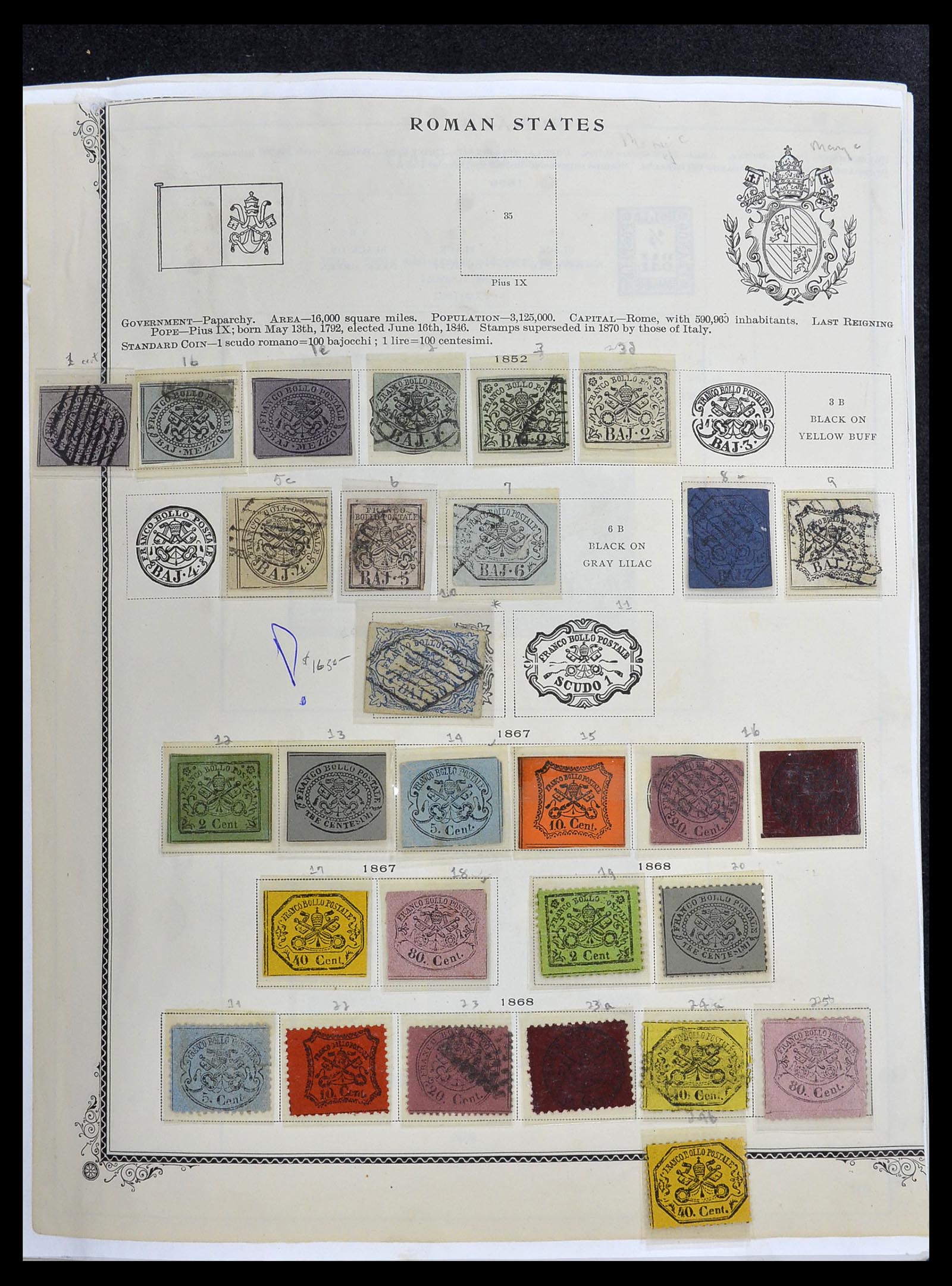 34401 001 - Postzegelverzameling 34401 Italië en gebieden 1850-1990.