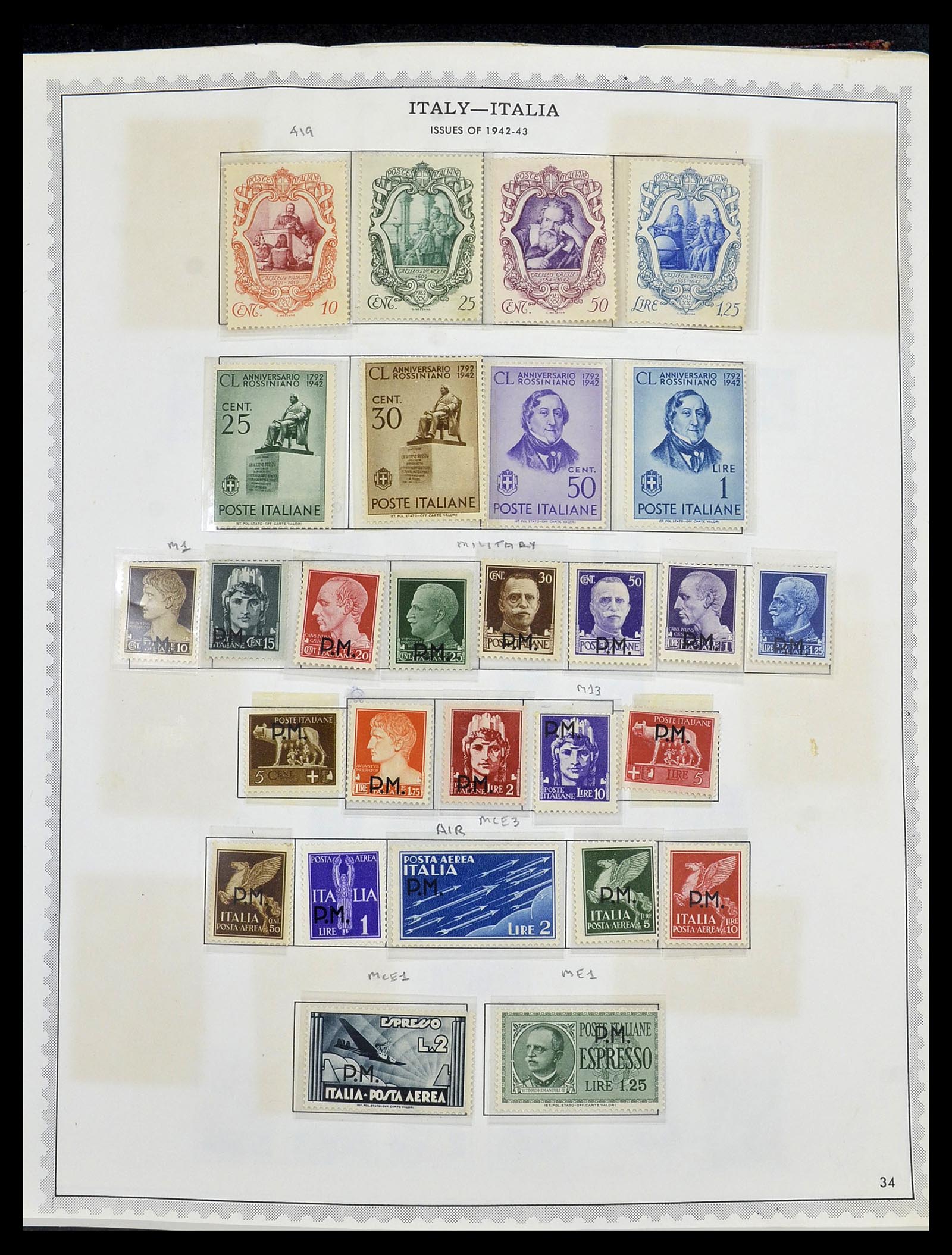 34401 050 - Postzegelverzameling 34401 Italië en gebieden 1850-1990.