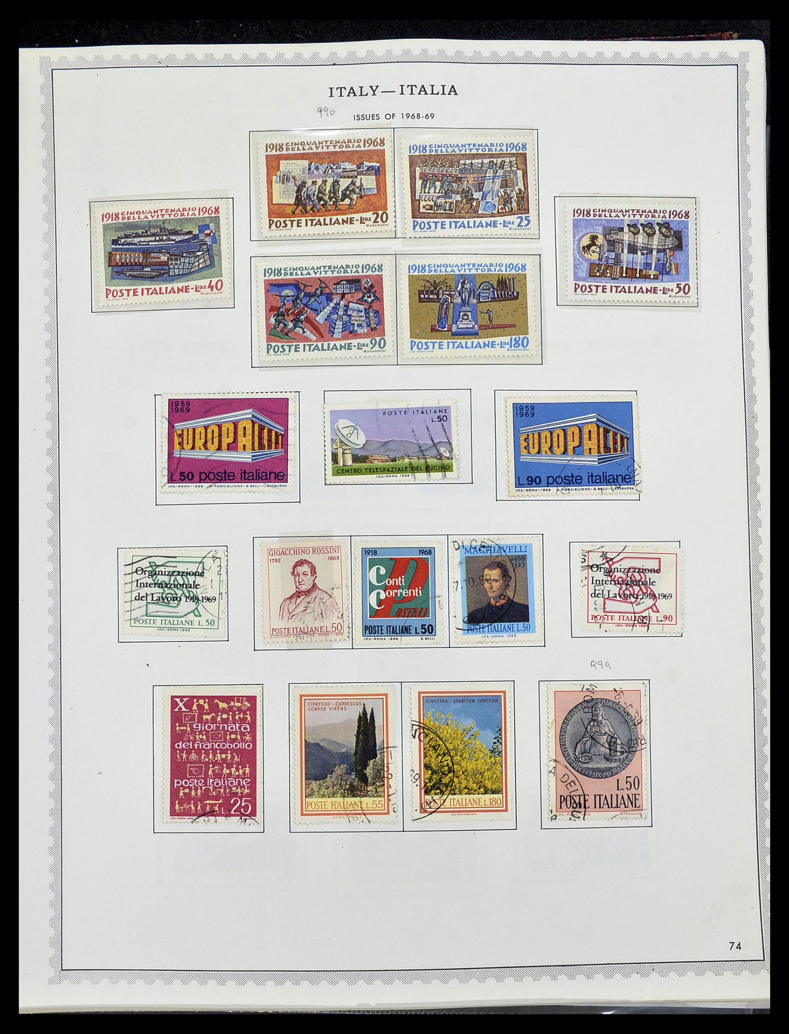 34401 090 - Postzegelverzameling 34401 Italië en gebieden 1850-1990.