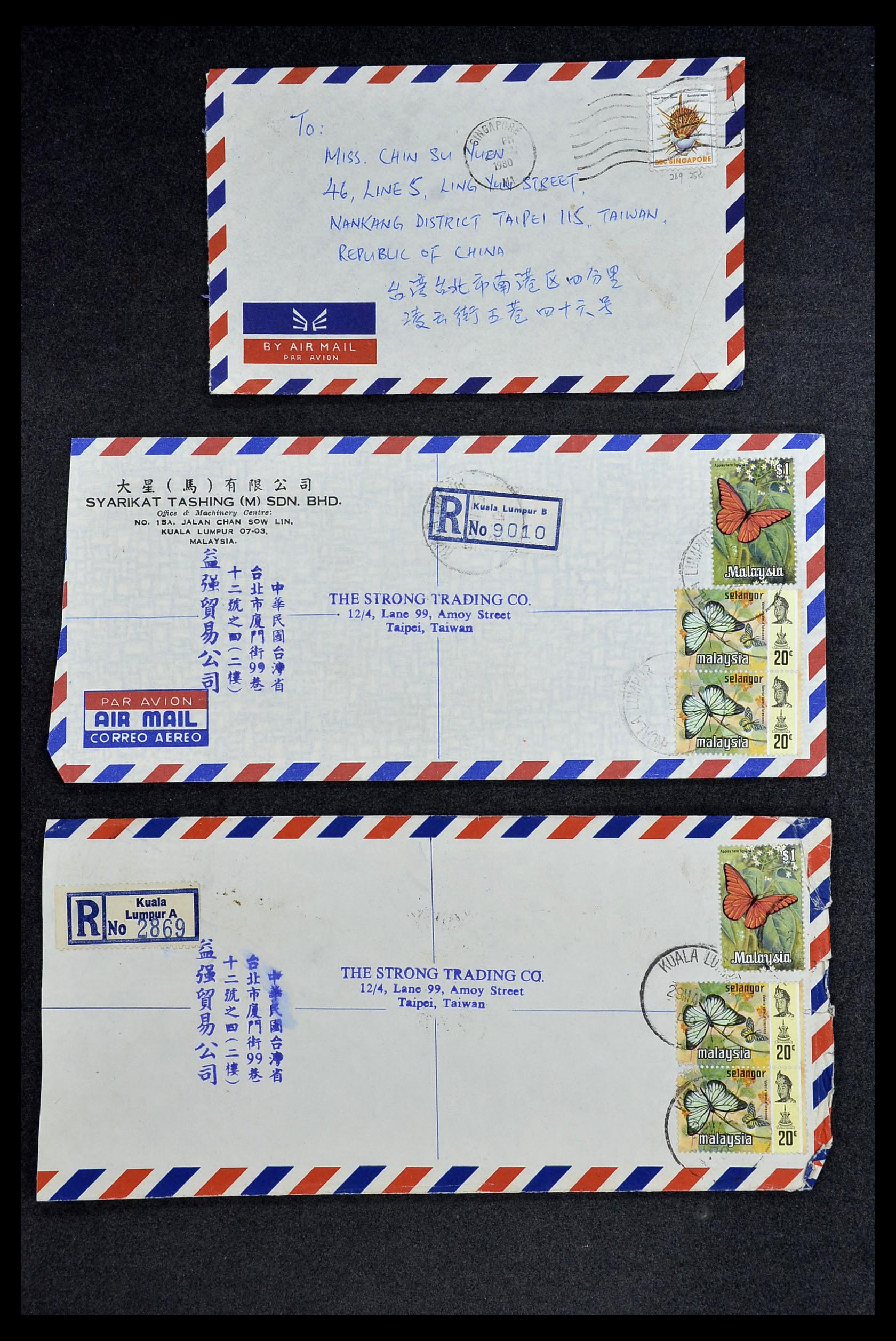 34402 089 - Postzegelverzameling 34402 Taiwan brieven 1960-2000.