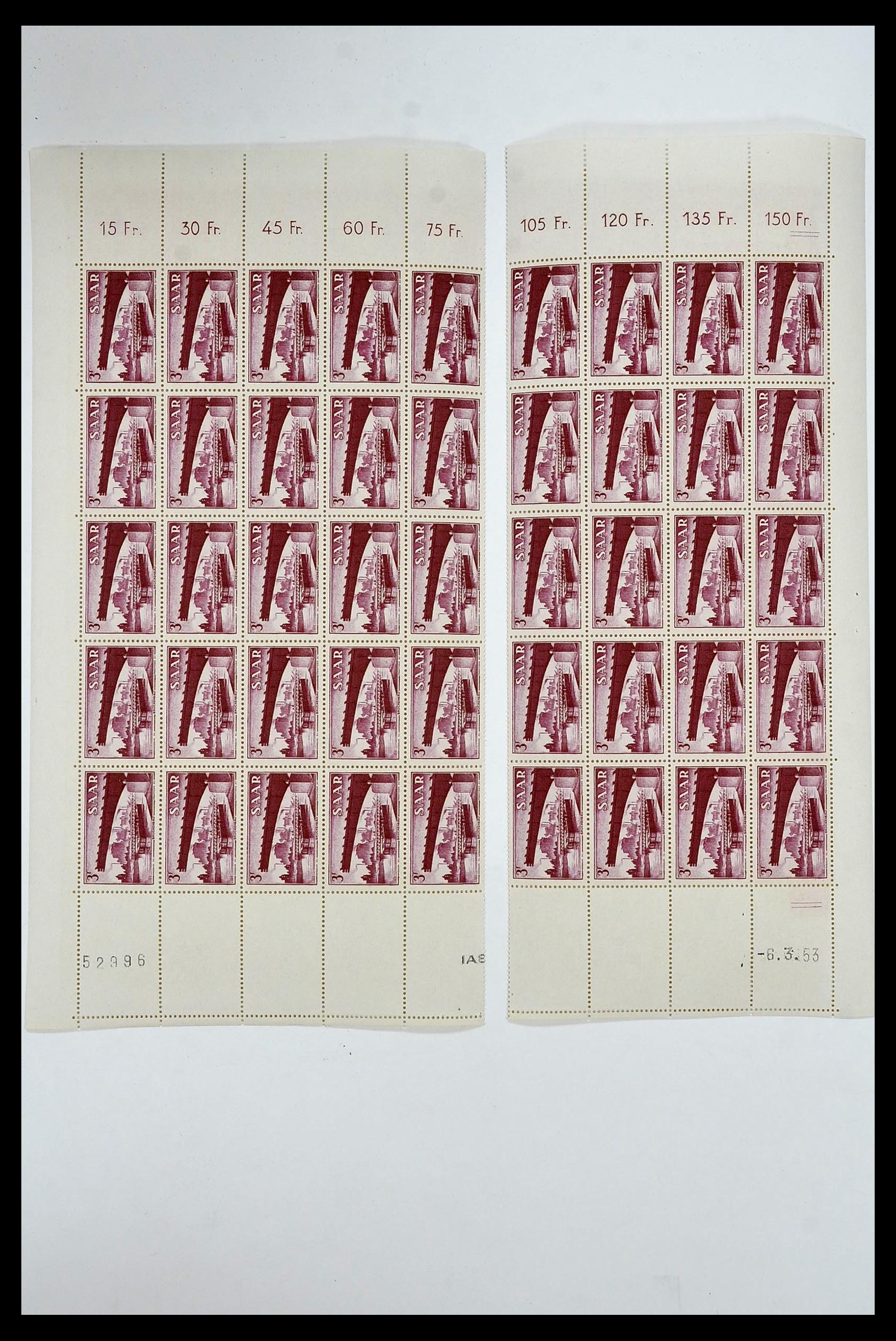 34403 008 - Postzegelverzameling 34403 Saar 1949-1959.