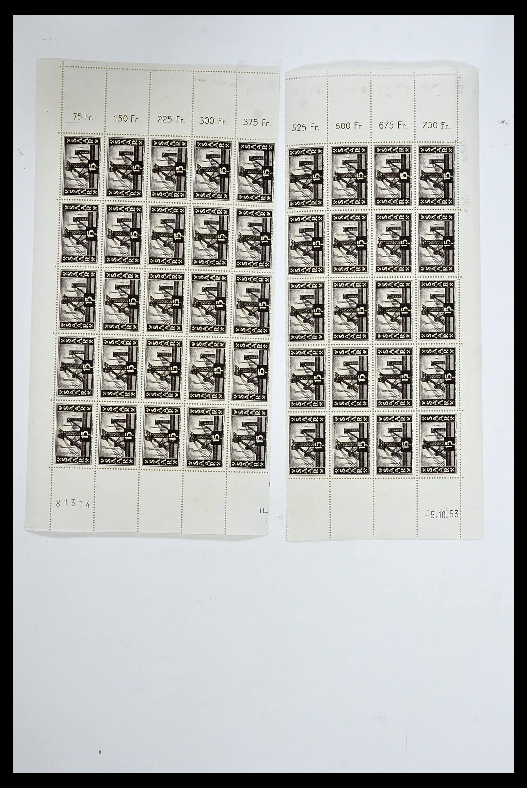 34403 015 - Postzegelverzameling 34403 Saar 1949-1959.