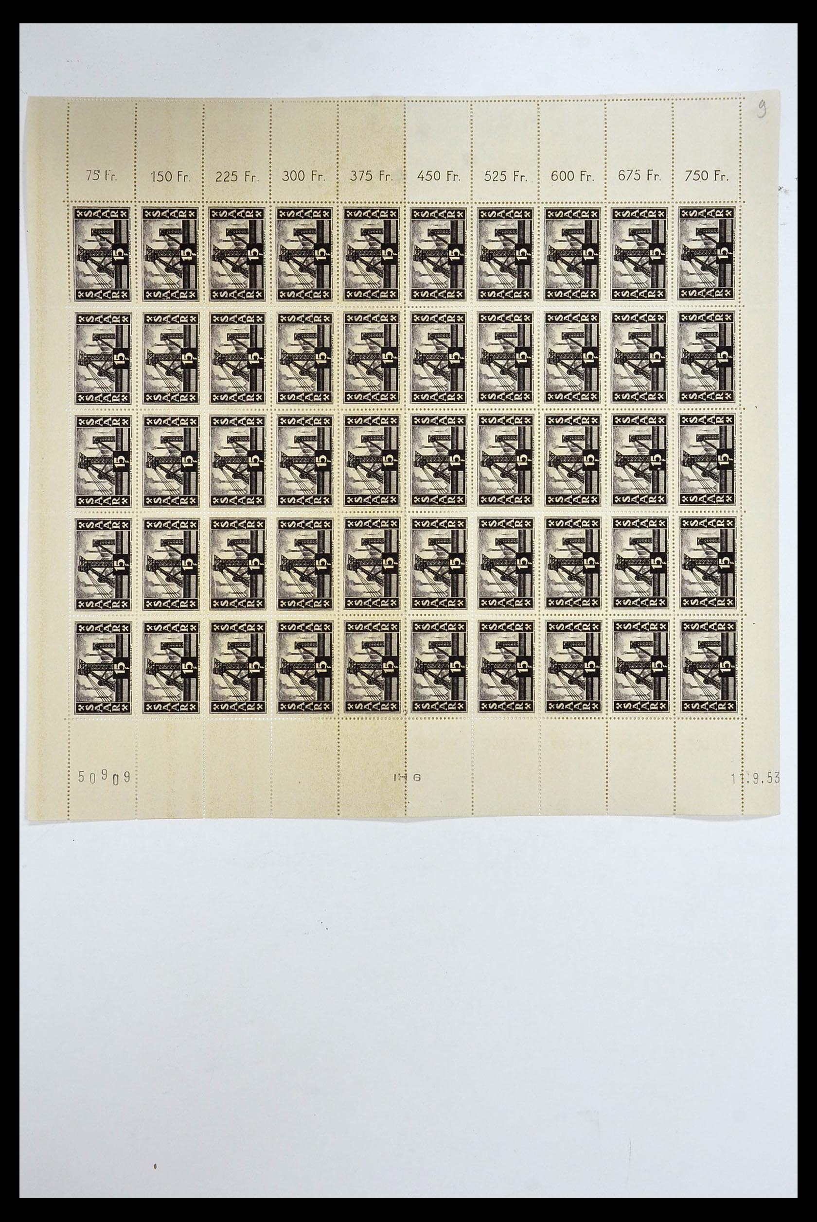 34403 016 - Postzegelverzameling 34403 Saar 1949-1959.