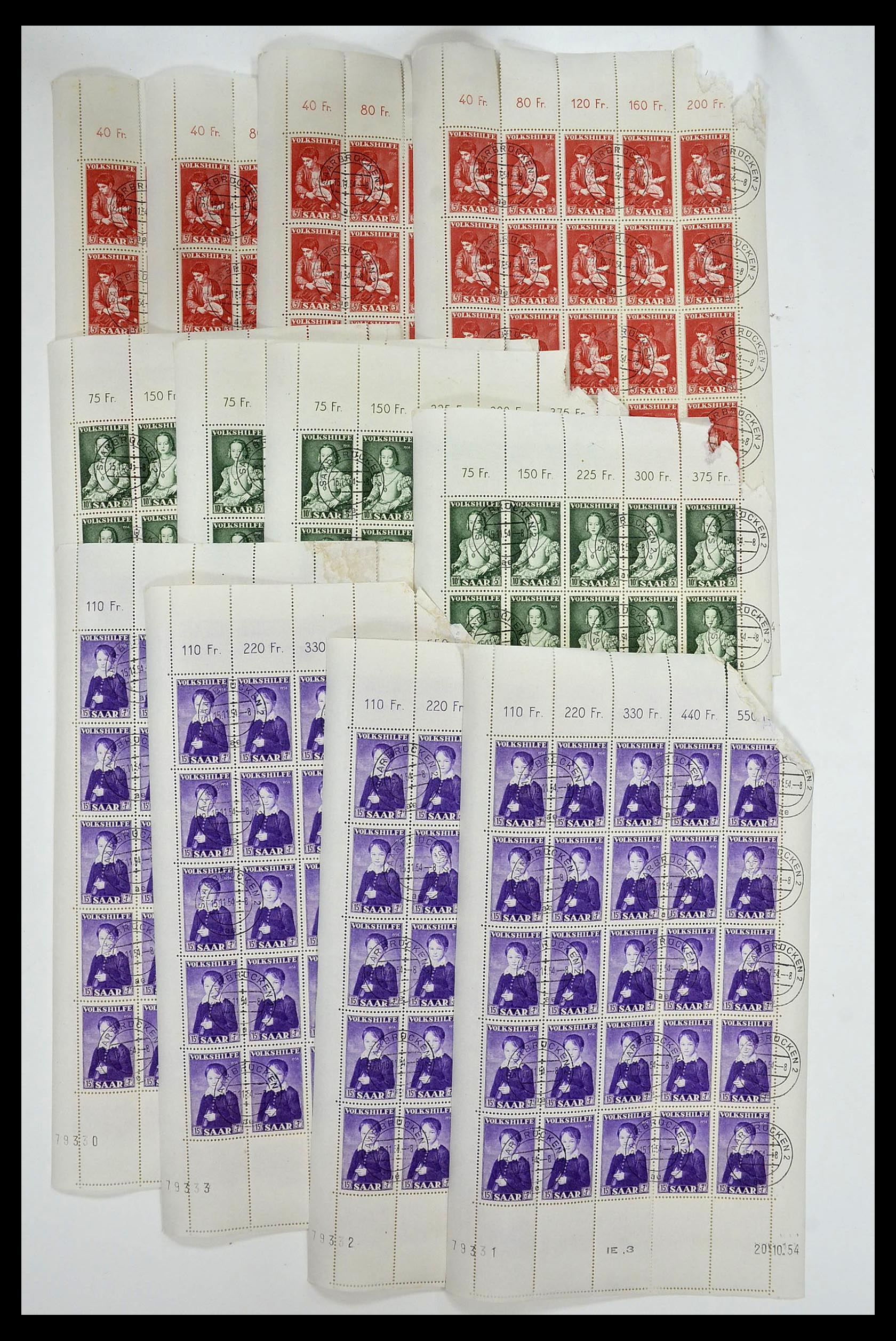 34403 105 - Postzegelverzameling 34403 Saar 1949-1959.