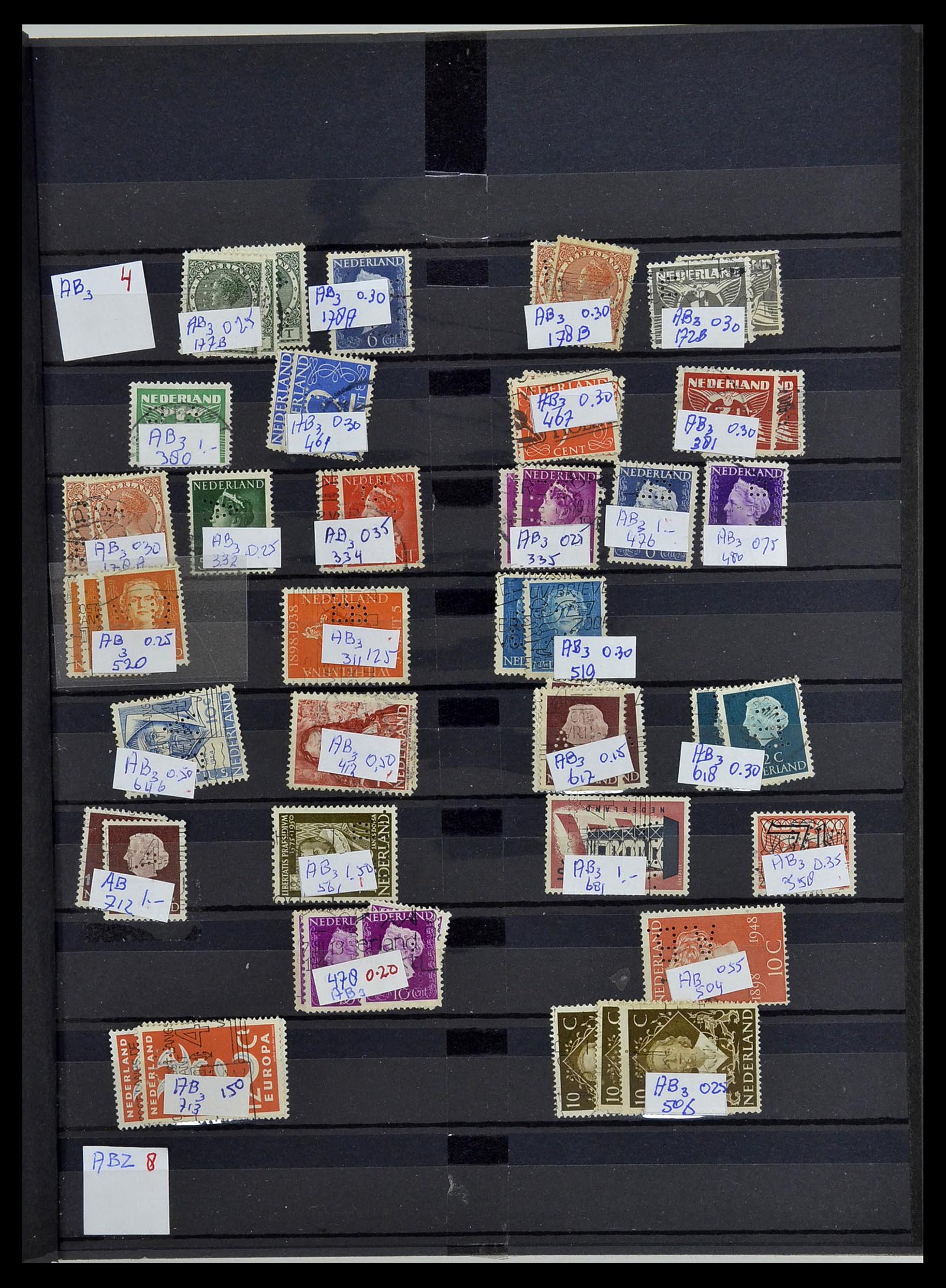 34407 001 - Postzegelverzameling 34407 Nederland firmaperforaties 1872-1980.