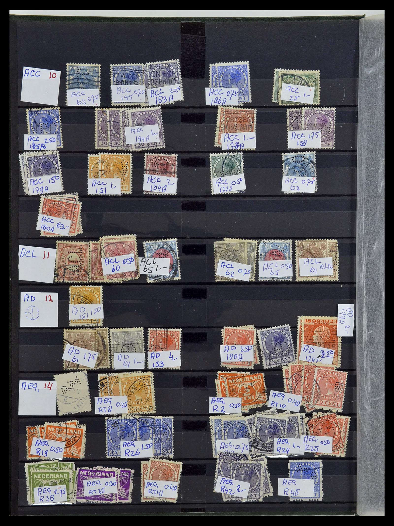 34407 002 - Postzegelverzameling 34407 Nederland firmaperforaties 1872-1980.