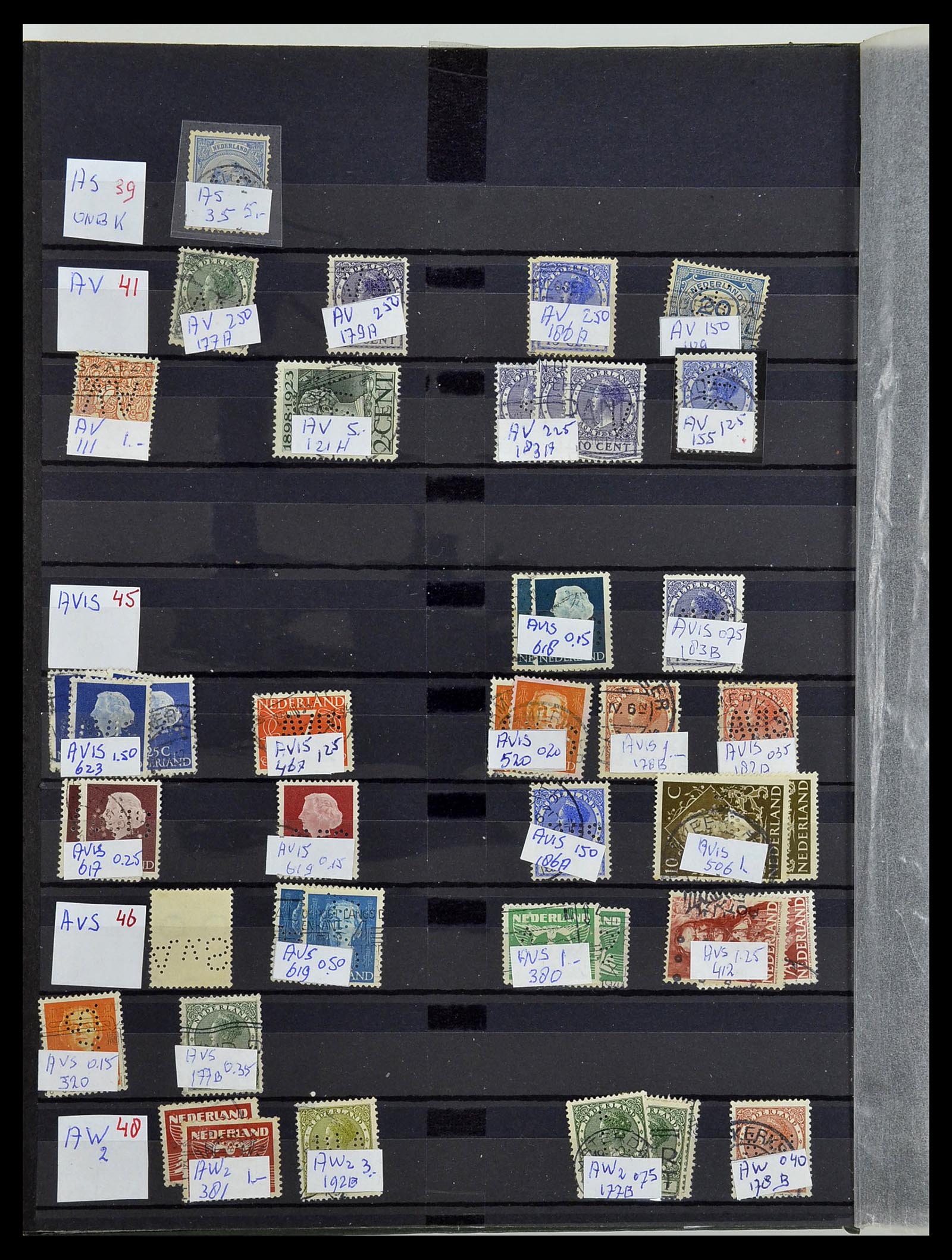 34407 008 - Postzegelverzameling 34407 Nederland firmaperforaties 1872-1980.