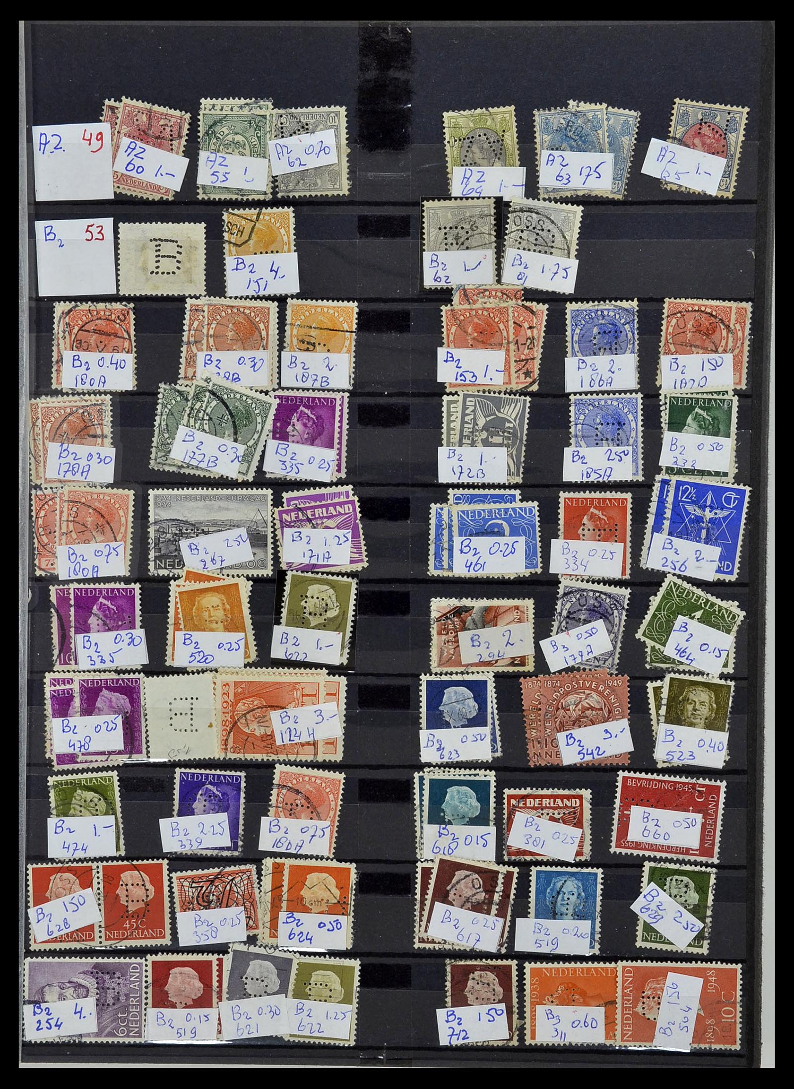 34407 009 - Postzegelverzameling 34407 Nederland firmaperforaties 1872-1980.