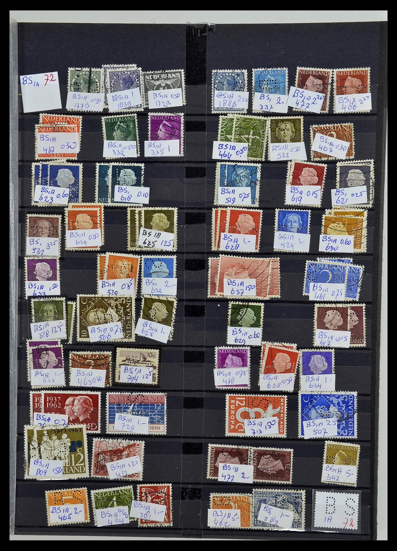 34407 013 - Postzegelverzameling 34407 Nederland firmaperforaties 1872-1980.