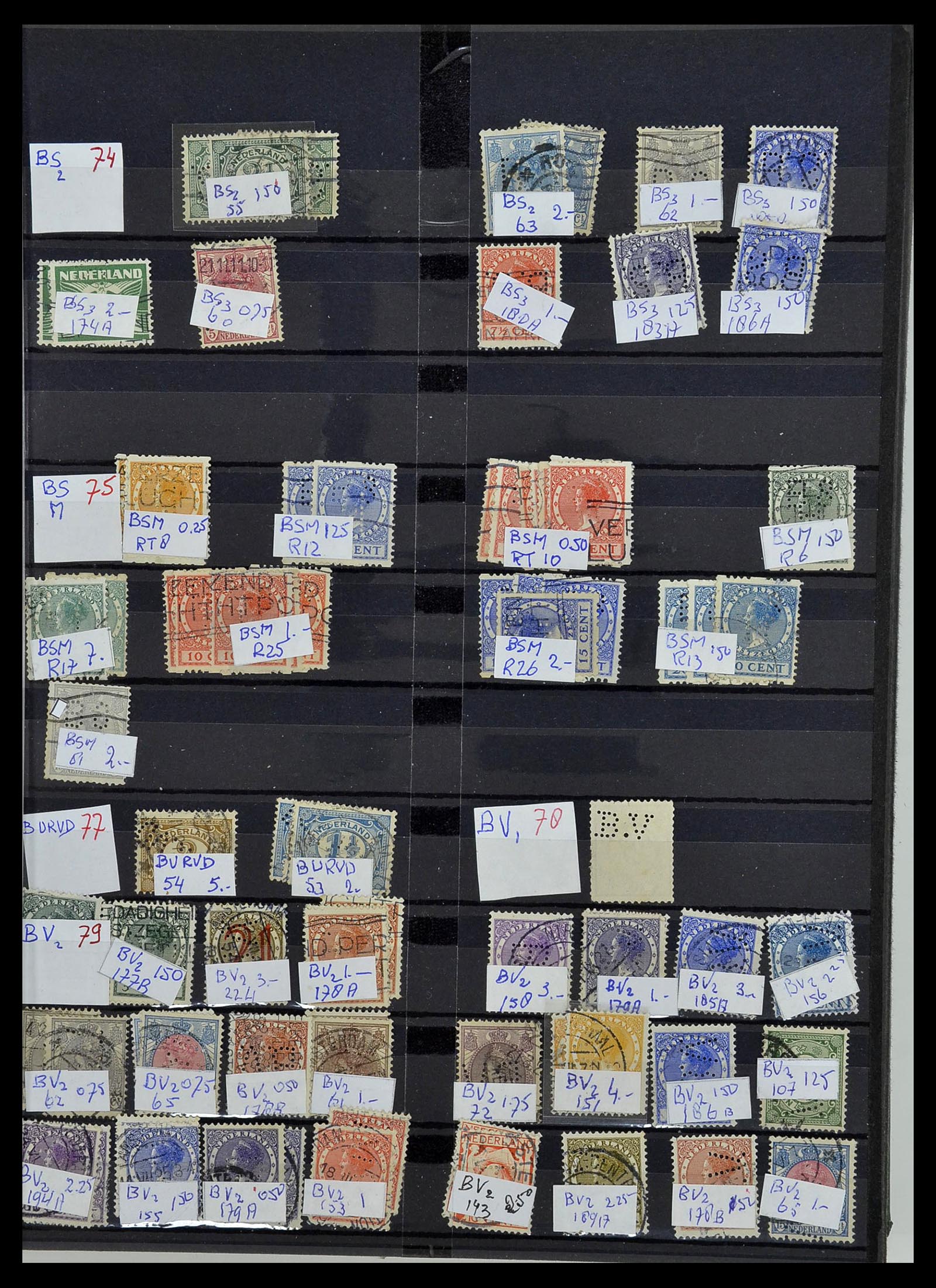 34407 015 - Postzegelverzameling 34407 Nederland firmaperforaties 1872-1980.