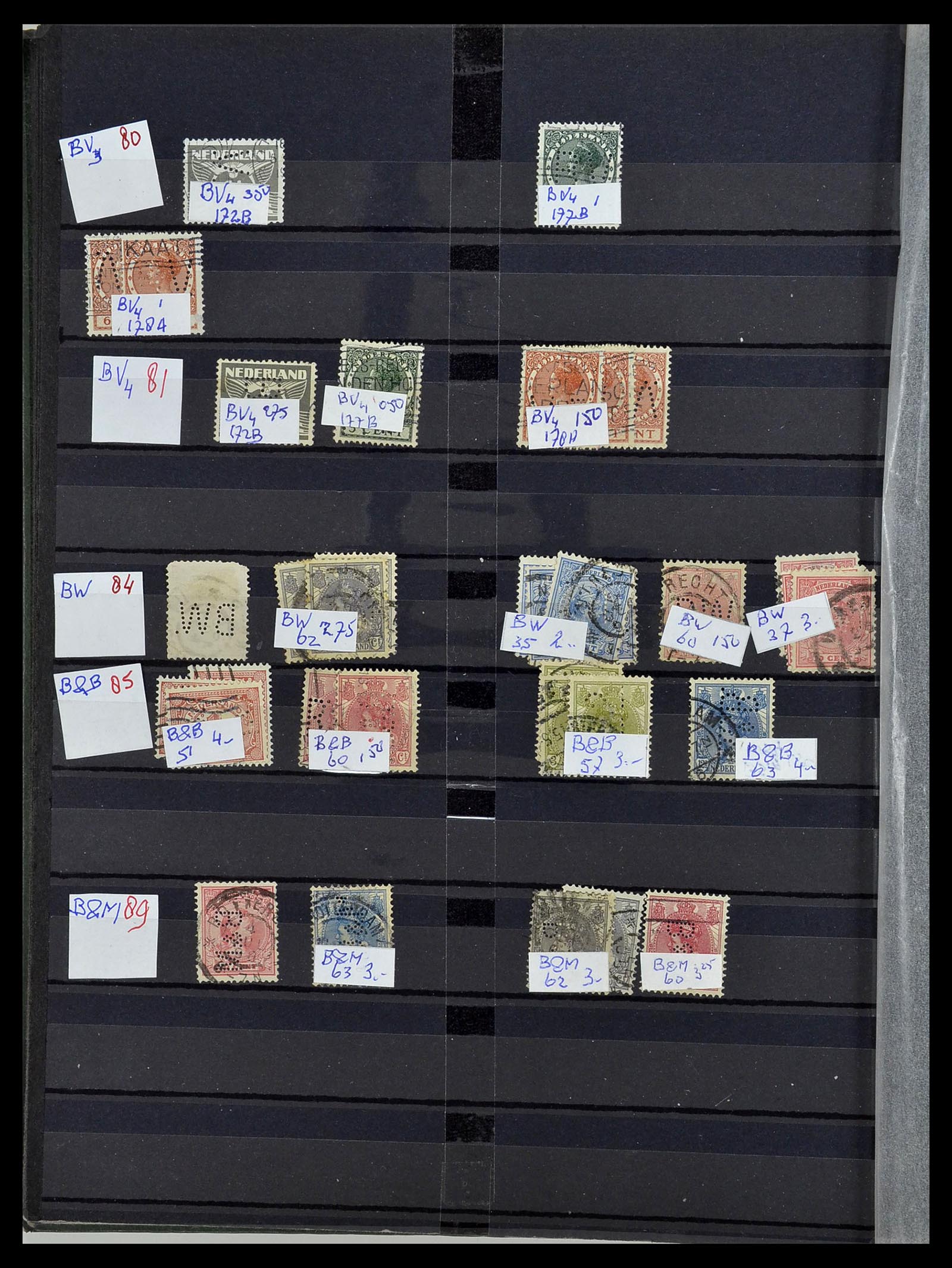 34407 016 - Postzegelverzameling 34407 Nederland firmaperforaties 1872-1980.