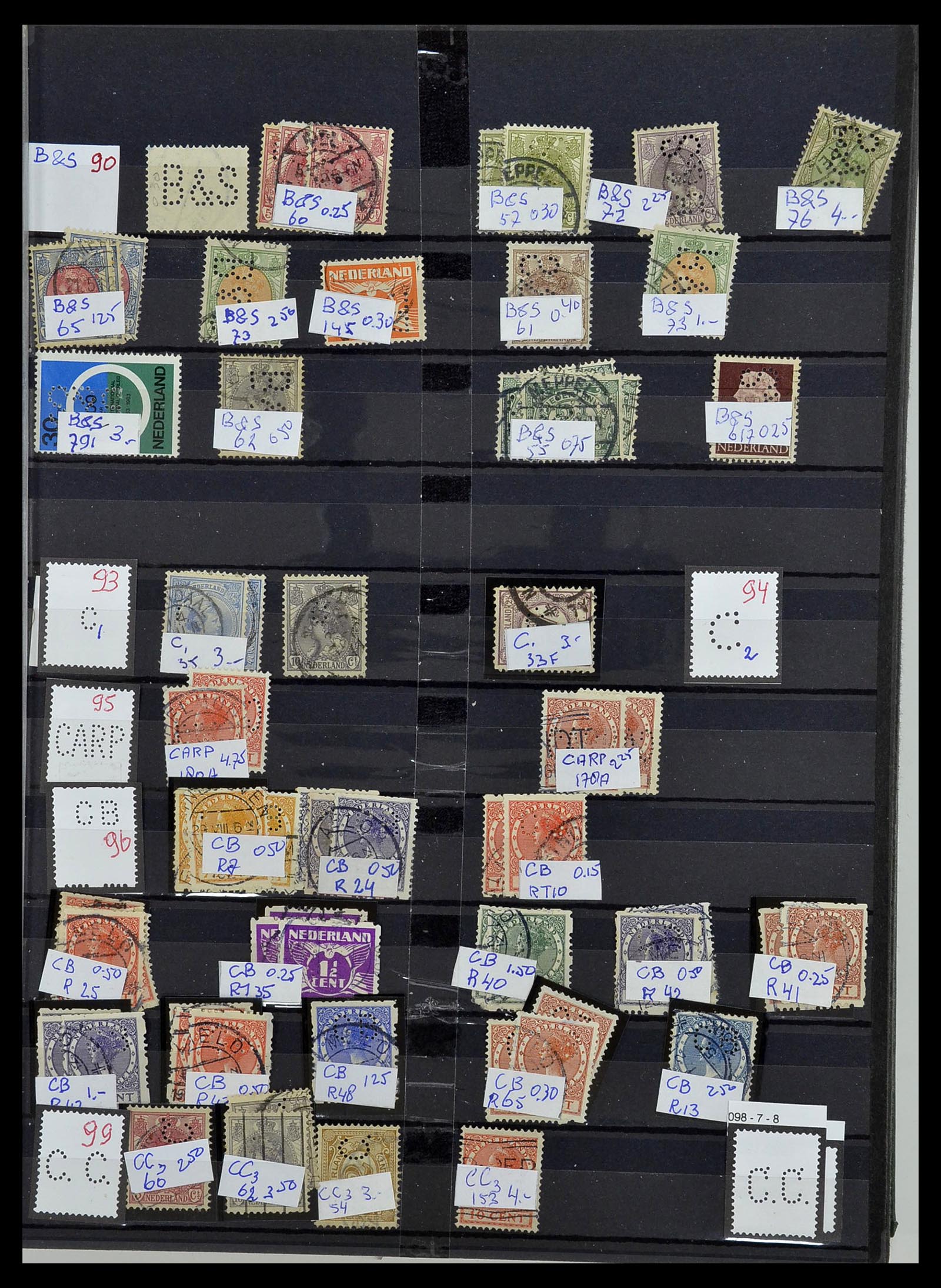 34407 017 - Postzegelverzameling 34407 Nederland firmaperforaties 1872-1980.