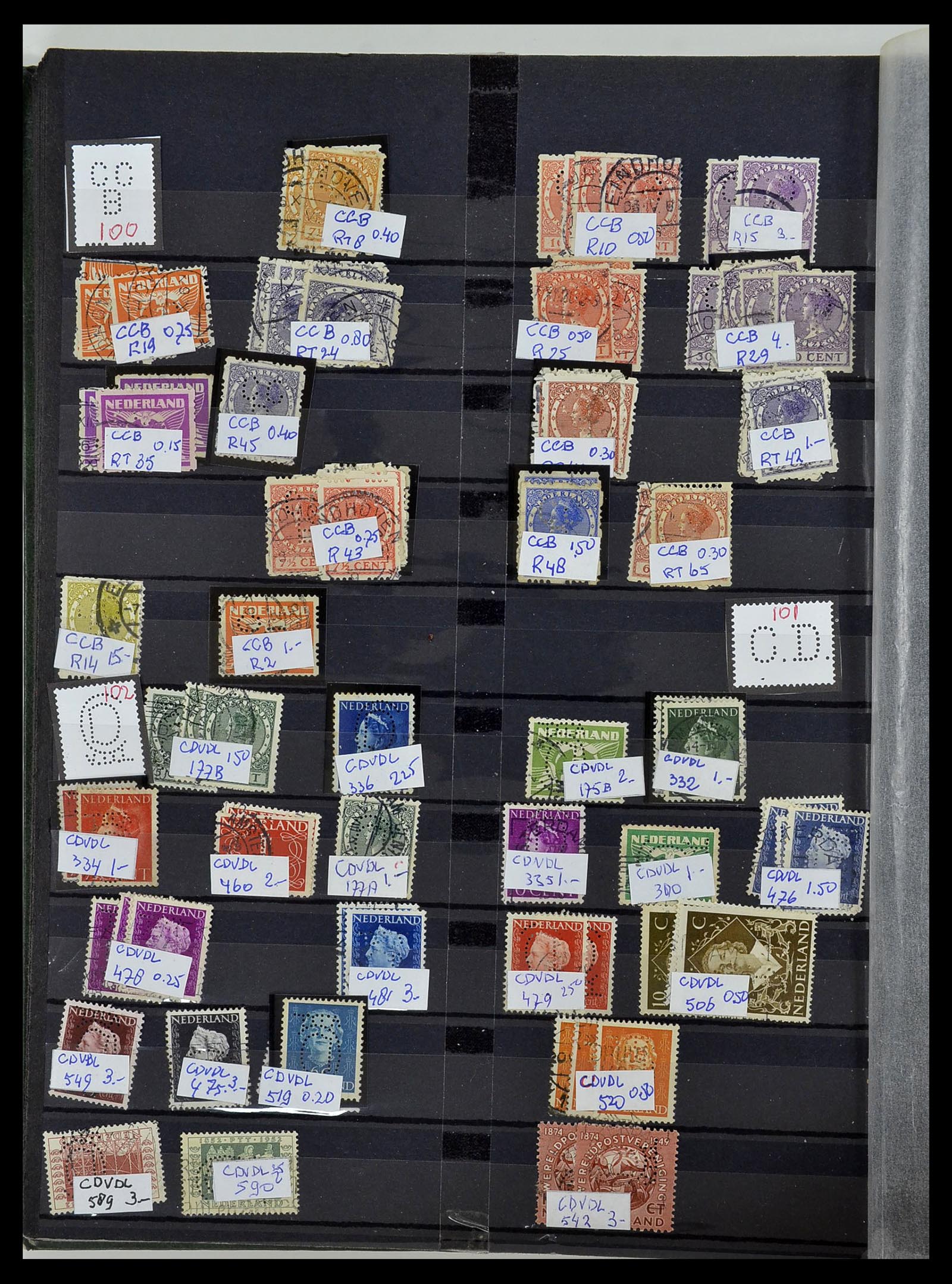 34407 018 - Postzegelverzameling 34407 Nederland firmaperforaties 1872-1980.