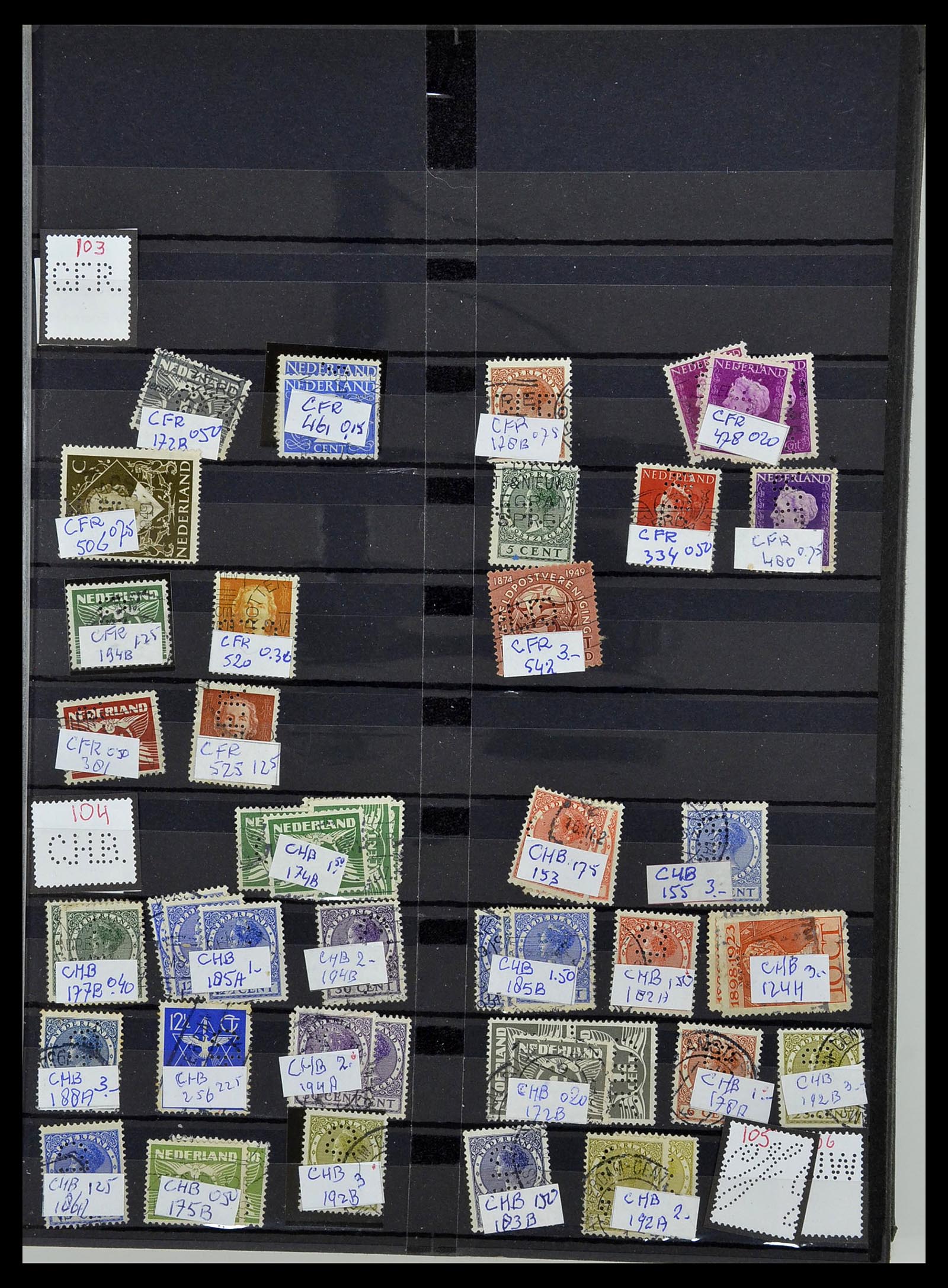 34407 019 - Postzegelverzameling 34407 Nederland firmaperforaties 1872-1980.