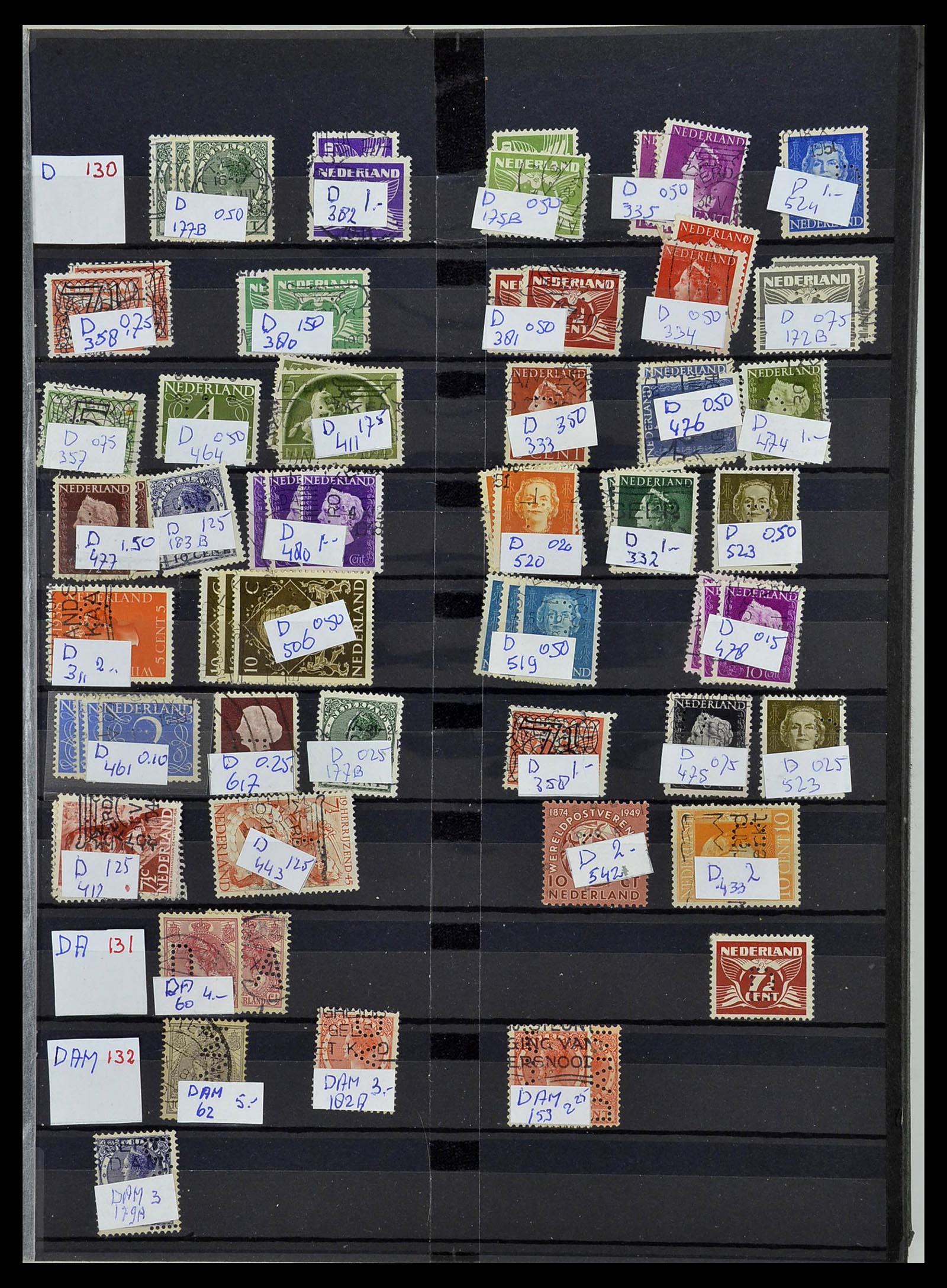 34407 023 - Postzegelverzameling 34407 Nederland firmaperforaties 1872-1980.