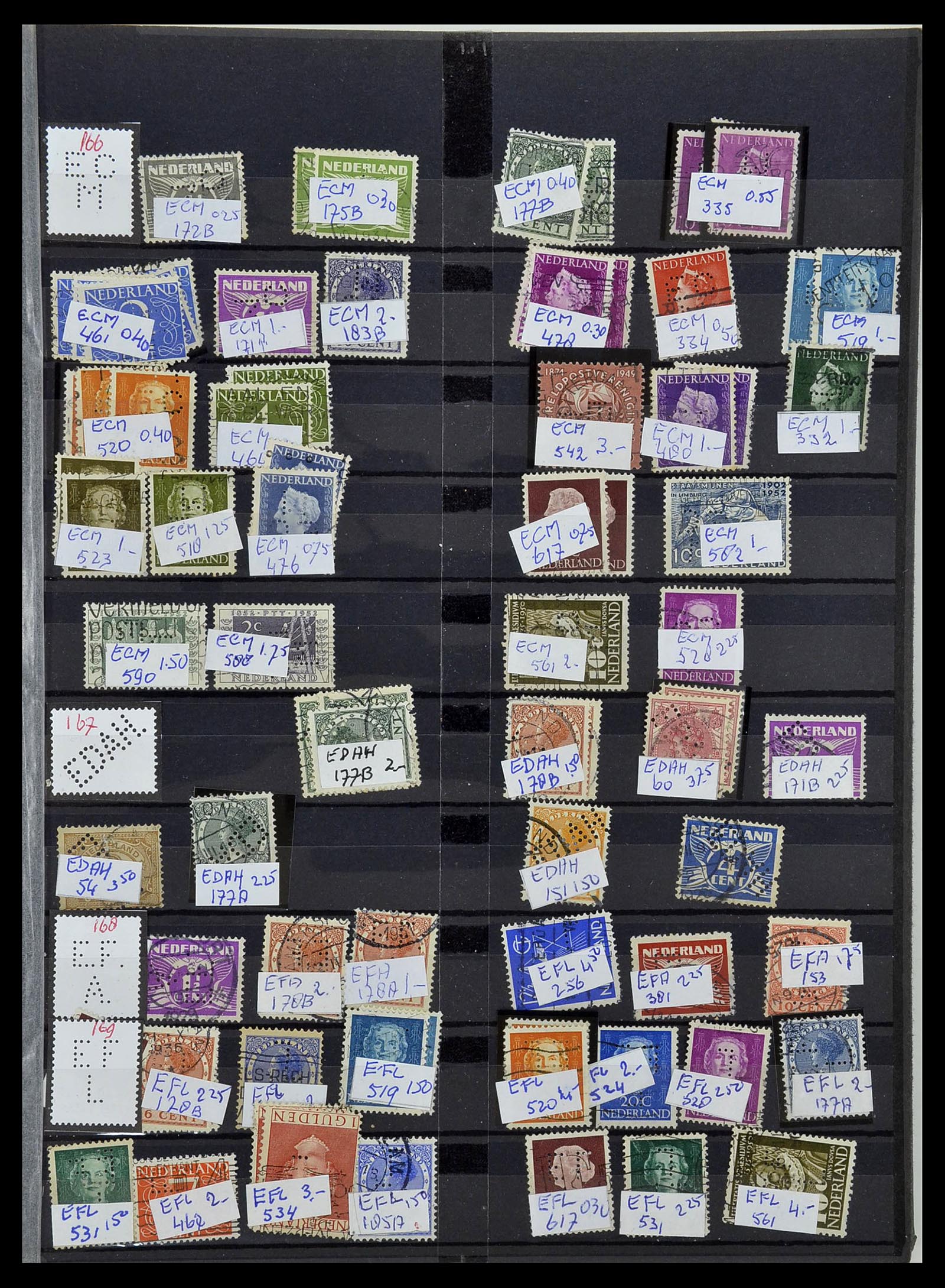 34407 031 - Postzegelverzameling 34407 Nederland firmaperforaties 1872-1980.