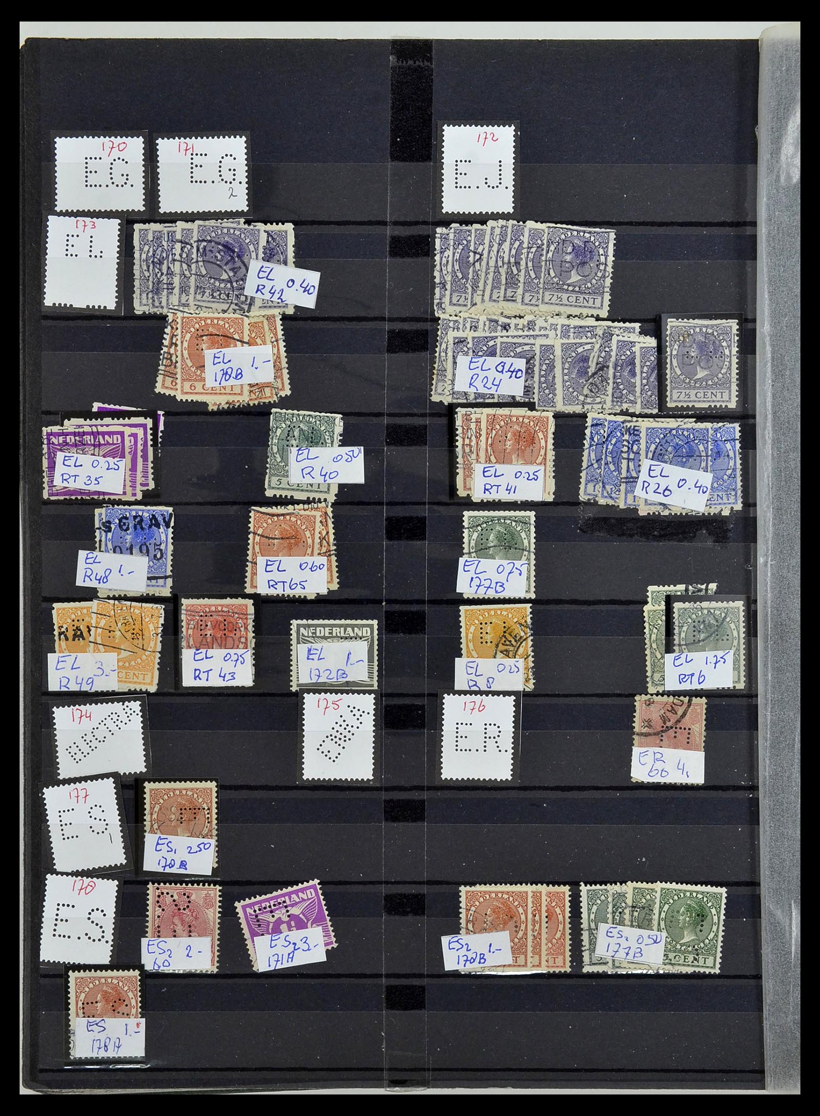 34407 032 - Postzegelverzameling 34407 Nederland firmaperforaties 1872-1980.