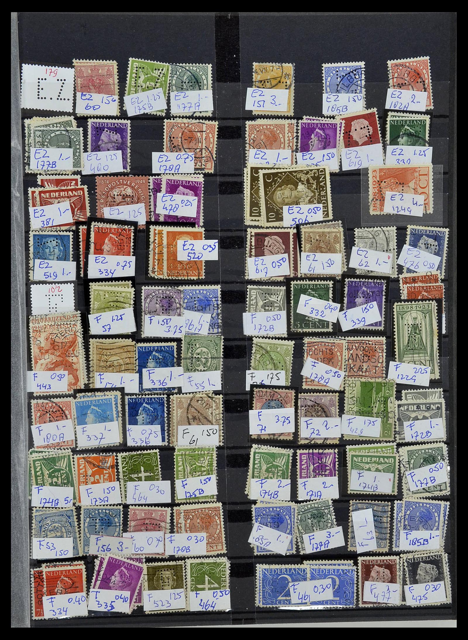 34407 033 - Stamp Collection 34407 Netherlands perfins 1872-1980.