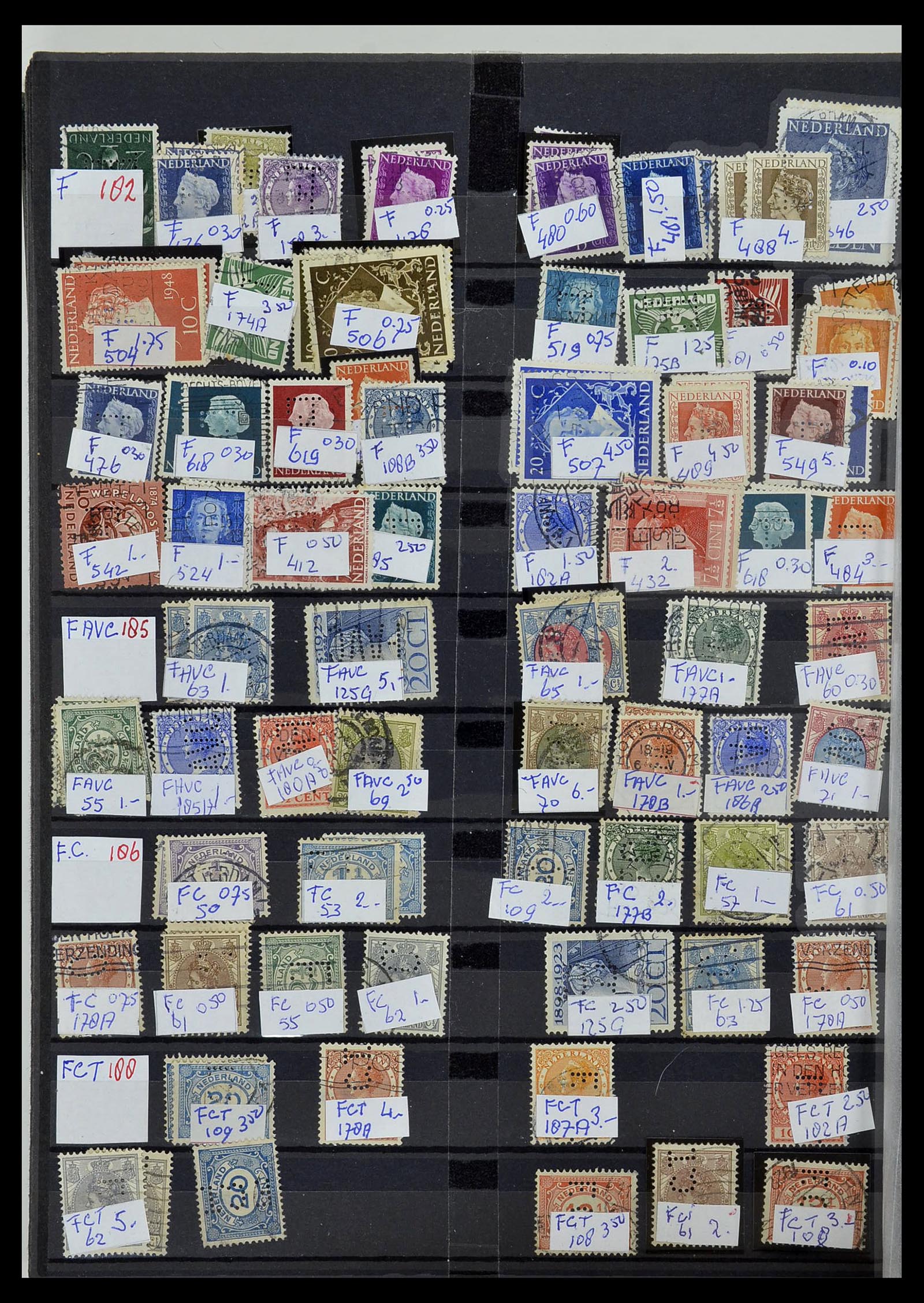 34407 034 - Stamp Collection 34407 Netherlands perfins 1872-1980.