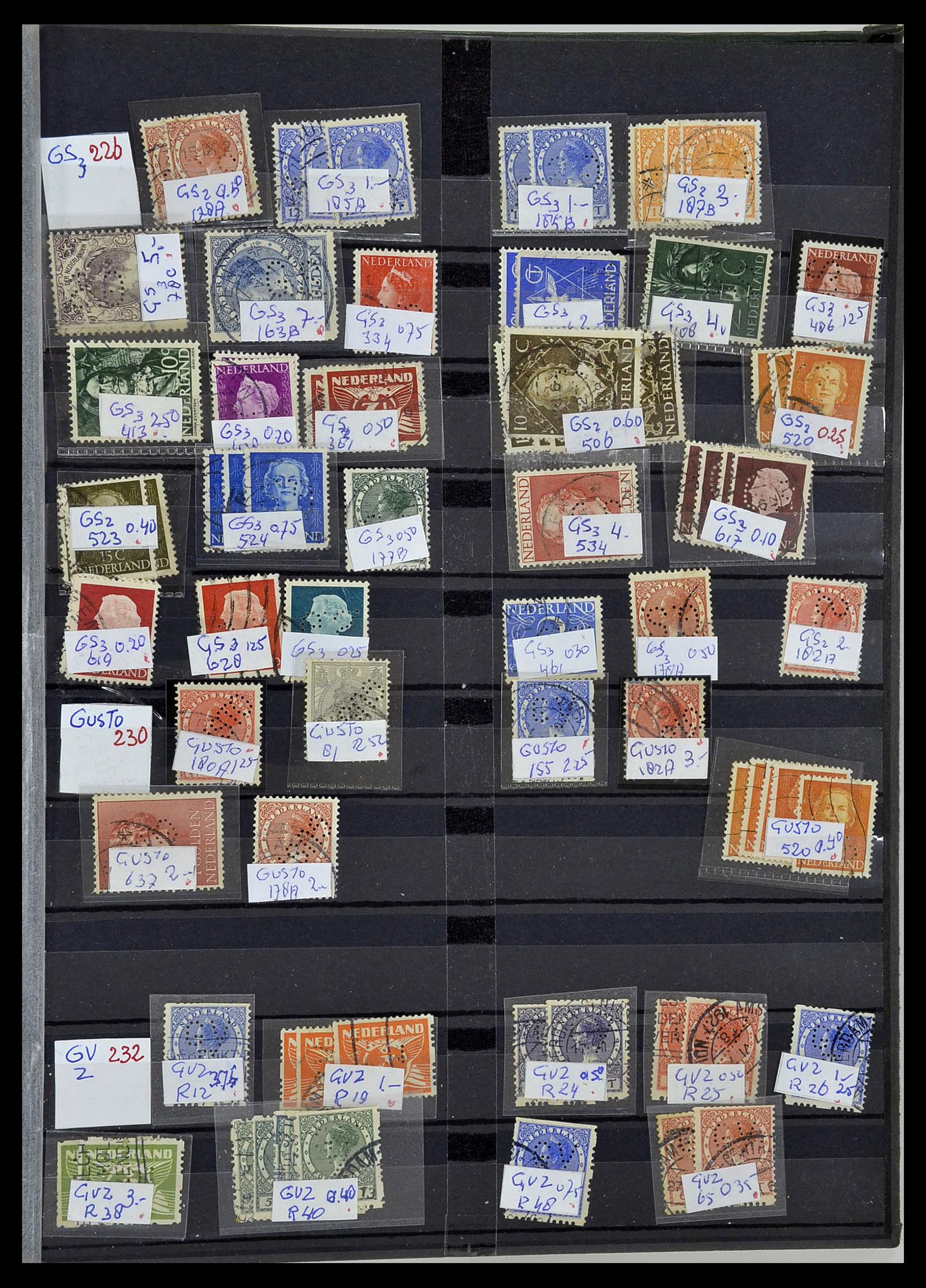 34407 039 - Stamp Collection 34407 Netherlands perfins 1872-1980.