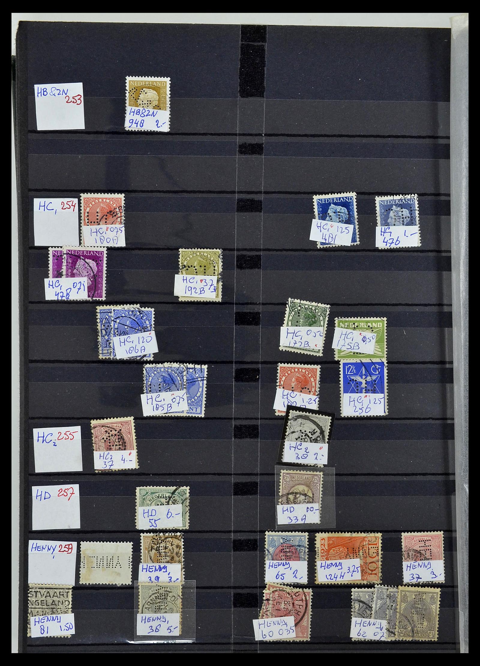 34407 044 - Postzegelverzameling 34407 Nederland firmaperforaties 1872-1980.