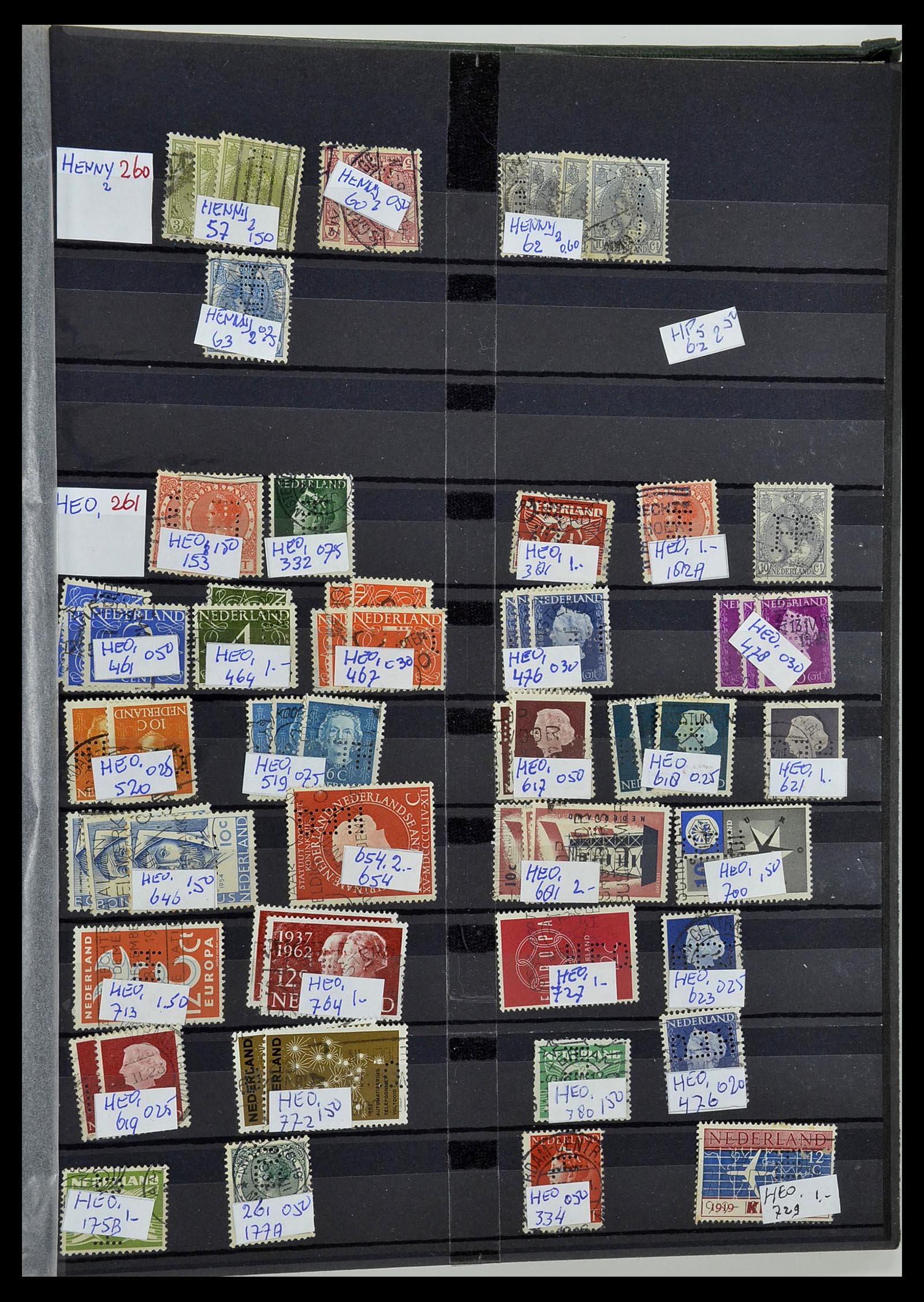34407 045 - Postzegelverzameling 34407 Nederland firmaperforaties 1872-1980.