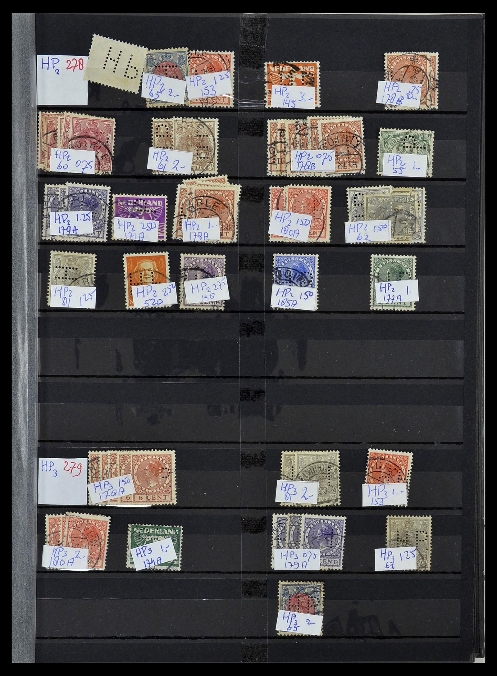 34407 051 - Postzegelverzameling 34407 Nederland firmaperforaties 1872-1980.