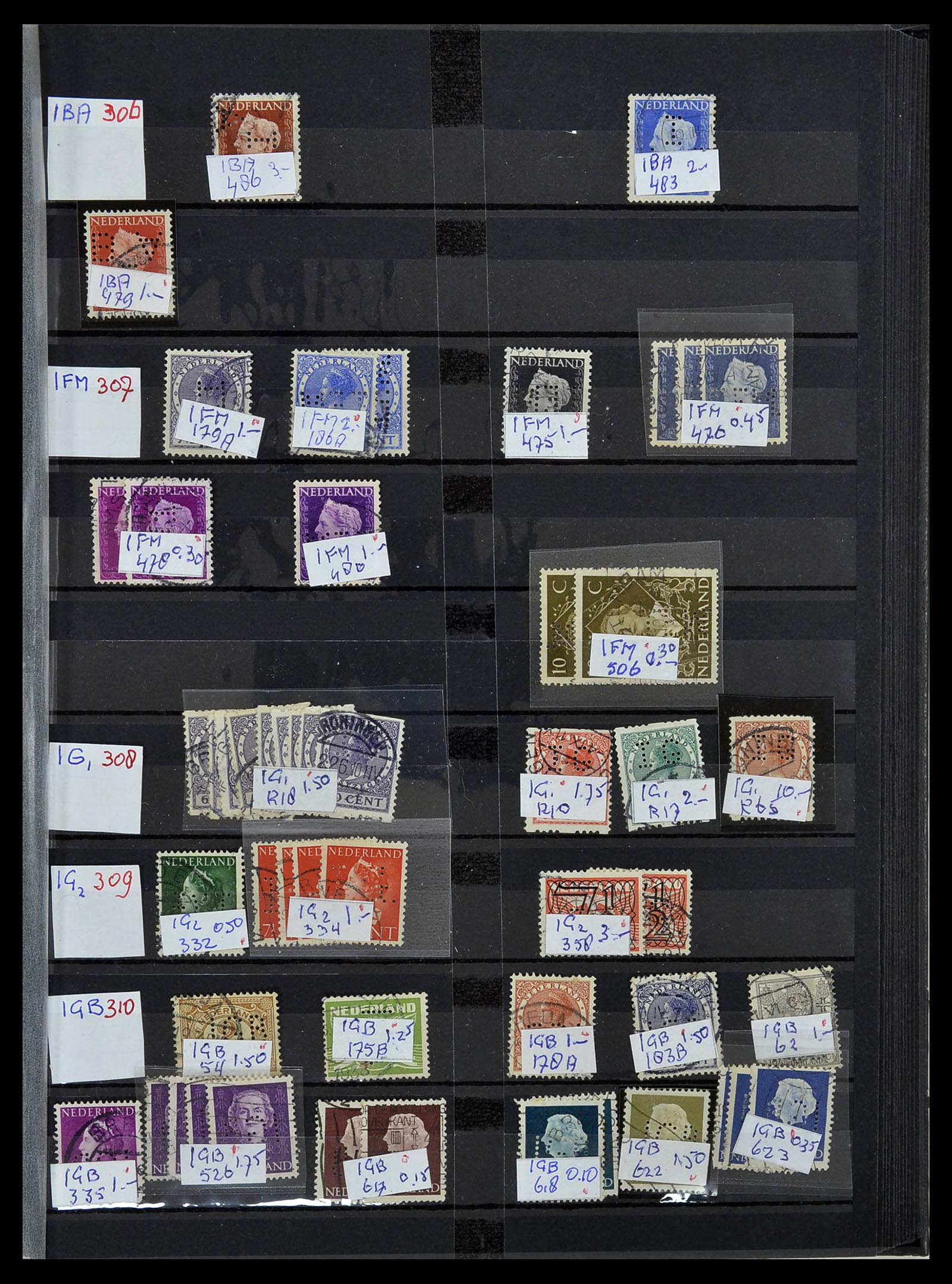 34407 057 - Postzegelverzameling 34407 Nederland firmaperforaties 1872-1980.