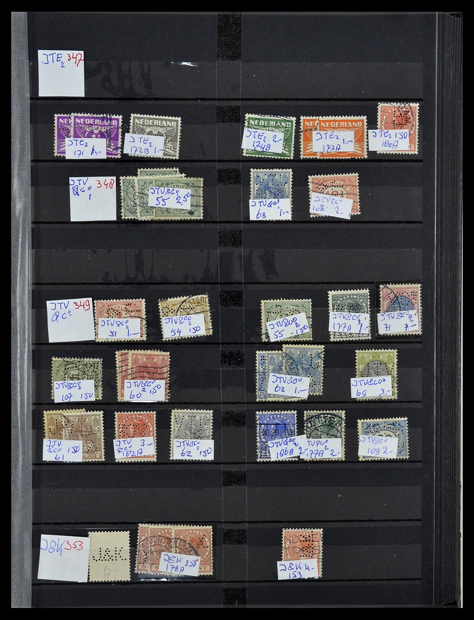 34407 061 - Postzegelverzameling 34407 Nederland firmaperforaties 1872-1980.