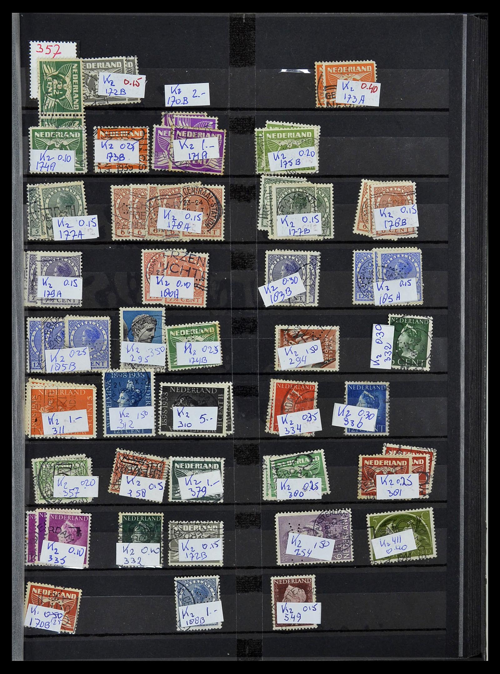 34407 063 - Postzegelverzameling 34407 Nederland firmaperforaties 1872-1980.