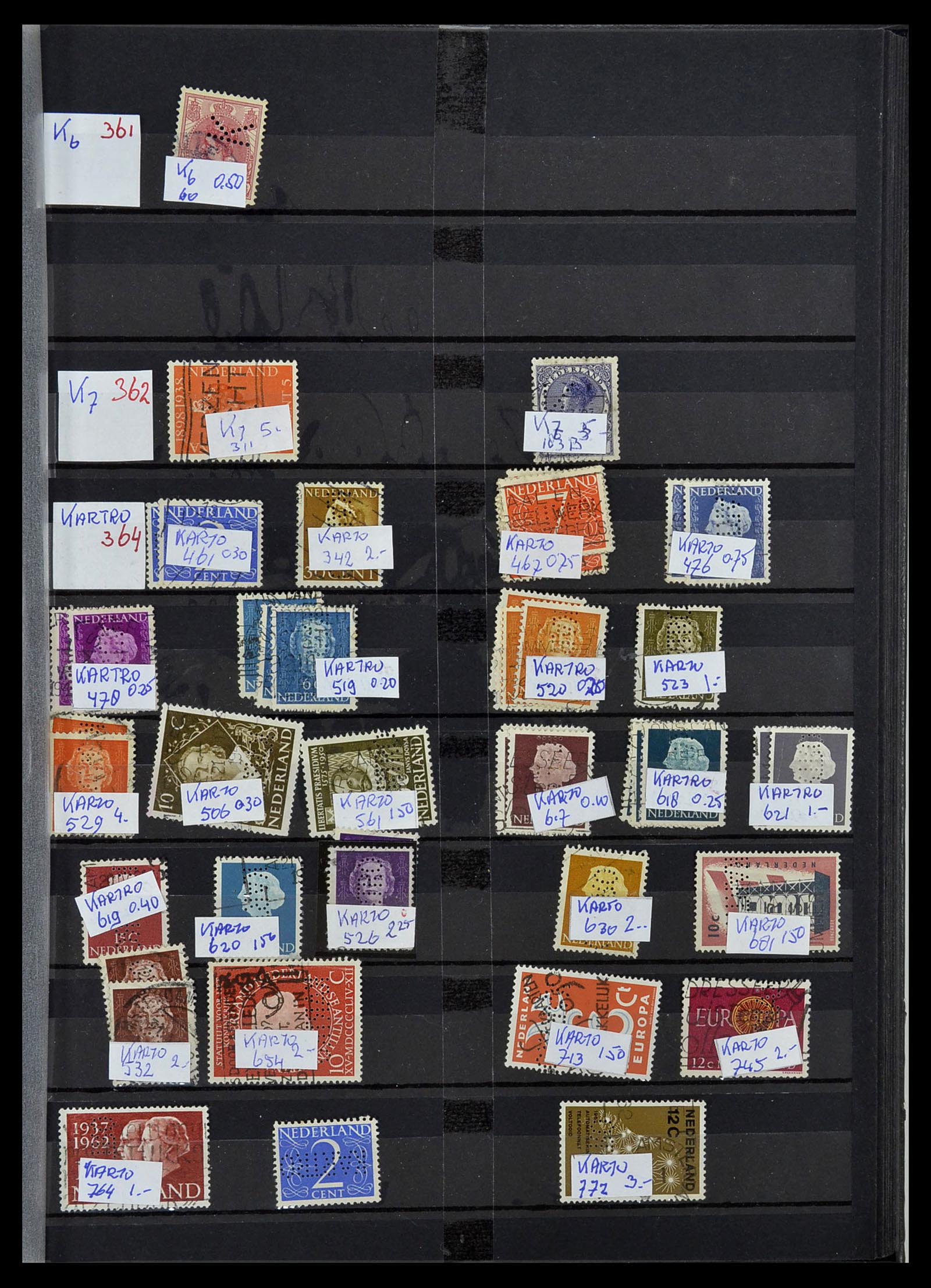 34407 067 - Postzegelverzameling 34407 Nederland firmaperforaties 1872-1980.