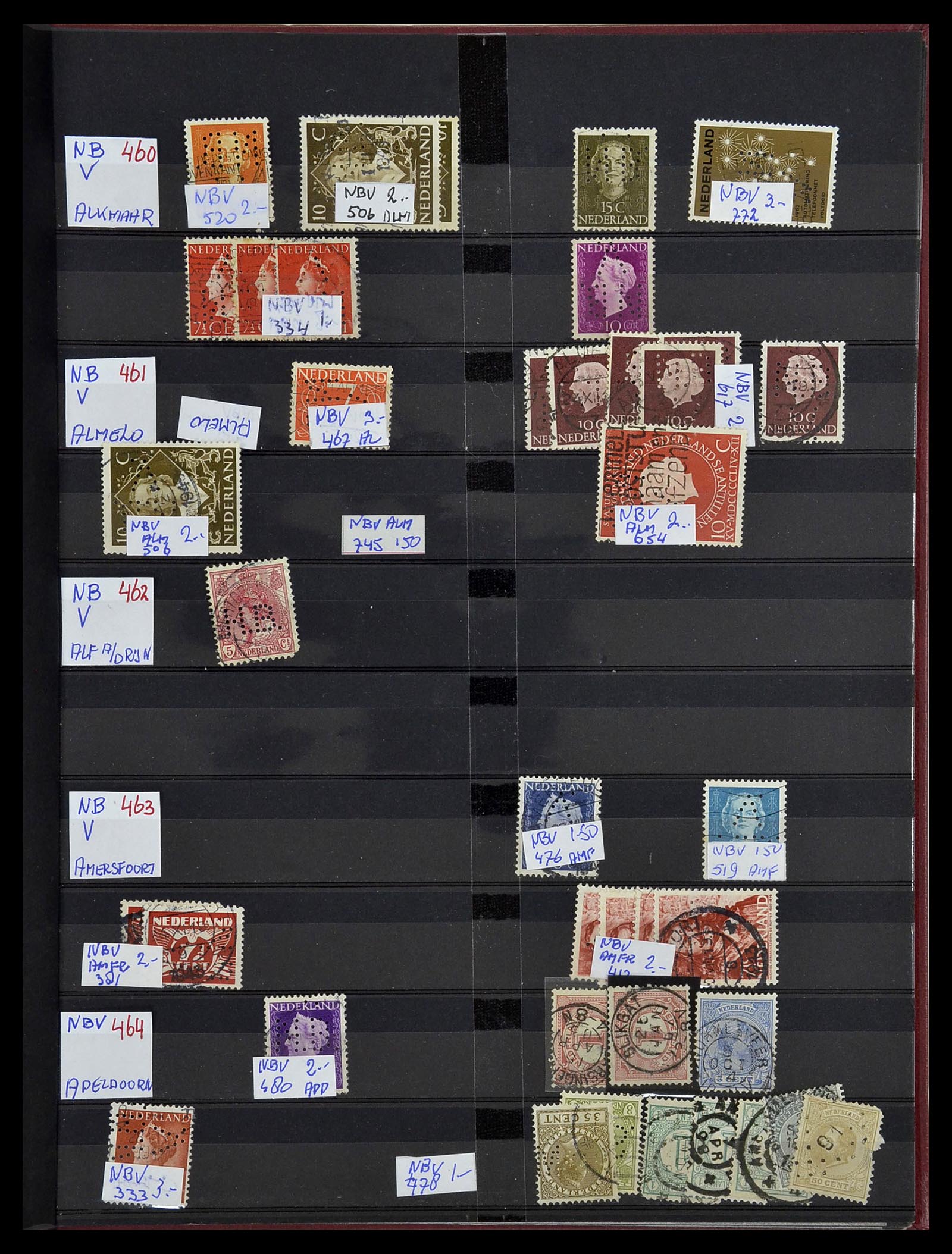 34407 078 - Postzegelverzameling 34407 Nederland firmaperforaties 1872-1980.