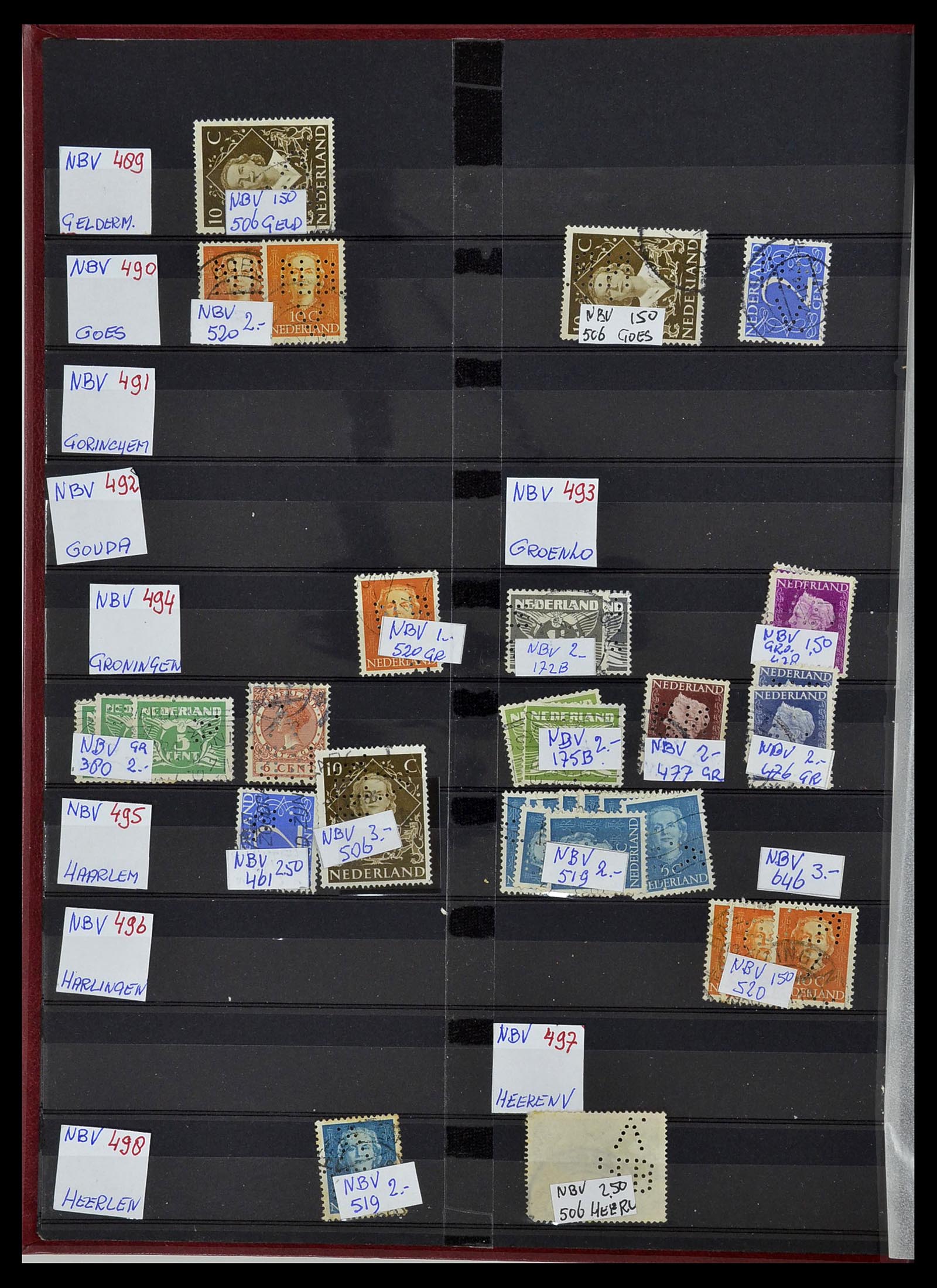 34407 083 - Postzegelverzameling 34407 Nederland firmaperforaties 1872-1980.